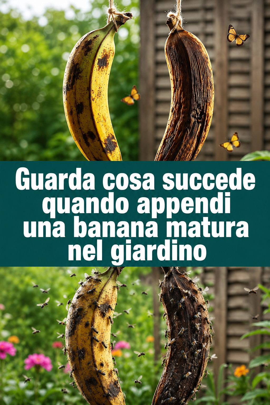 Guarda cosa succede quando appendi una banana matura nel giardino