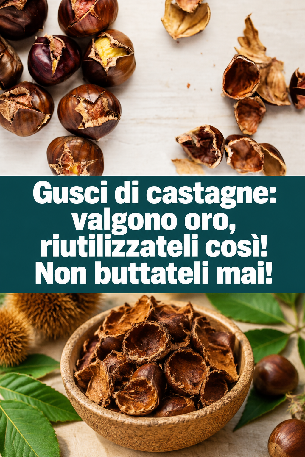 Gusci di castagne: valgono oro, riutilizzateli così! Non buttateli mai!