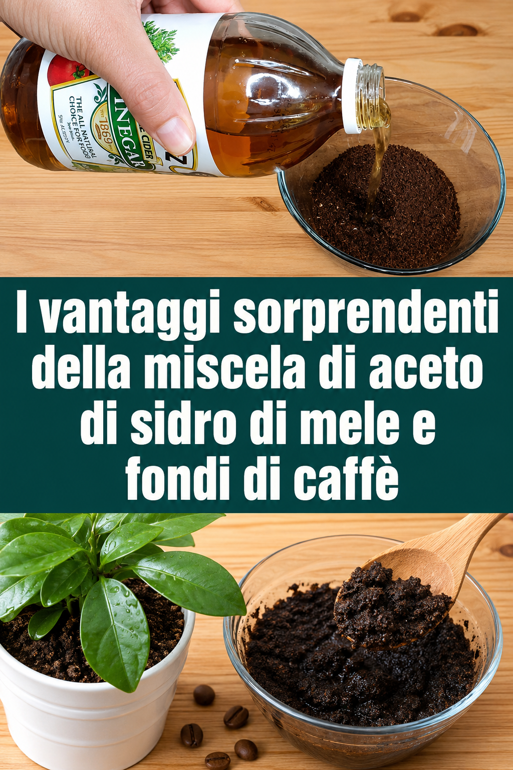 I vantaggi sorprendenti della miscela di aceto di sidro di mele e fondi di caffè