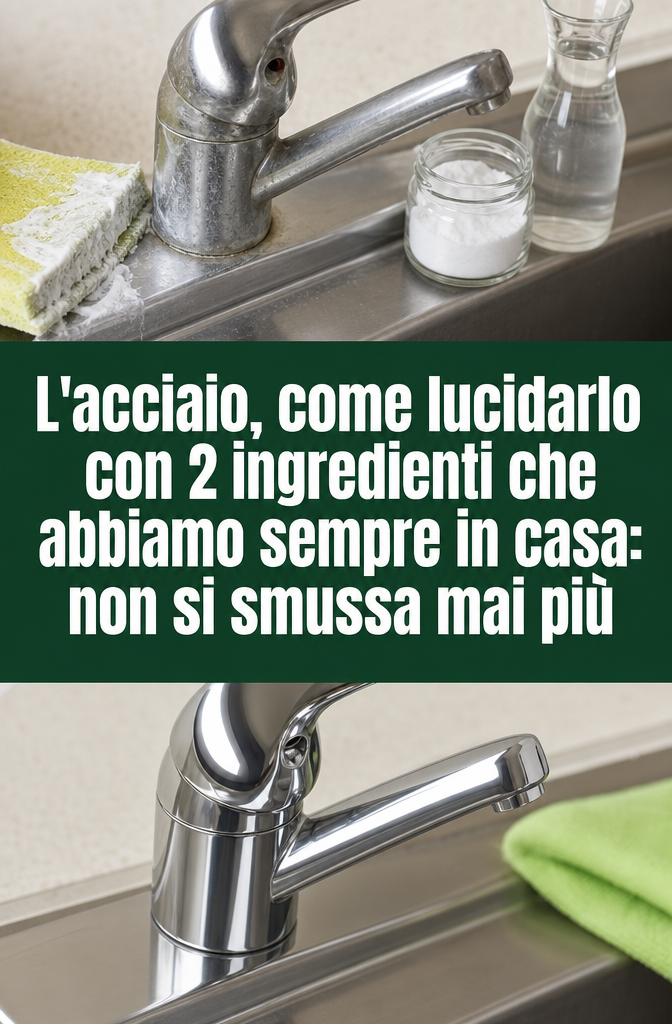 L’acciaio, come lucidarlo con 2 ingredienti che abbiamo sempre in casa: non si smussa mai più