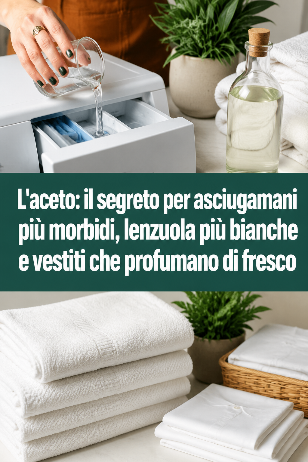 L’aceto: il segreto per asciugamani più morbidi, lenzuola più bianche e vestiti che profumano di fresco