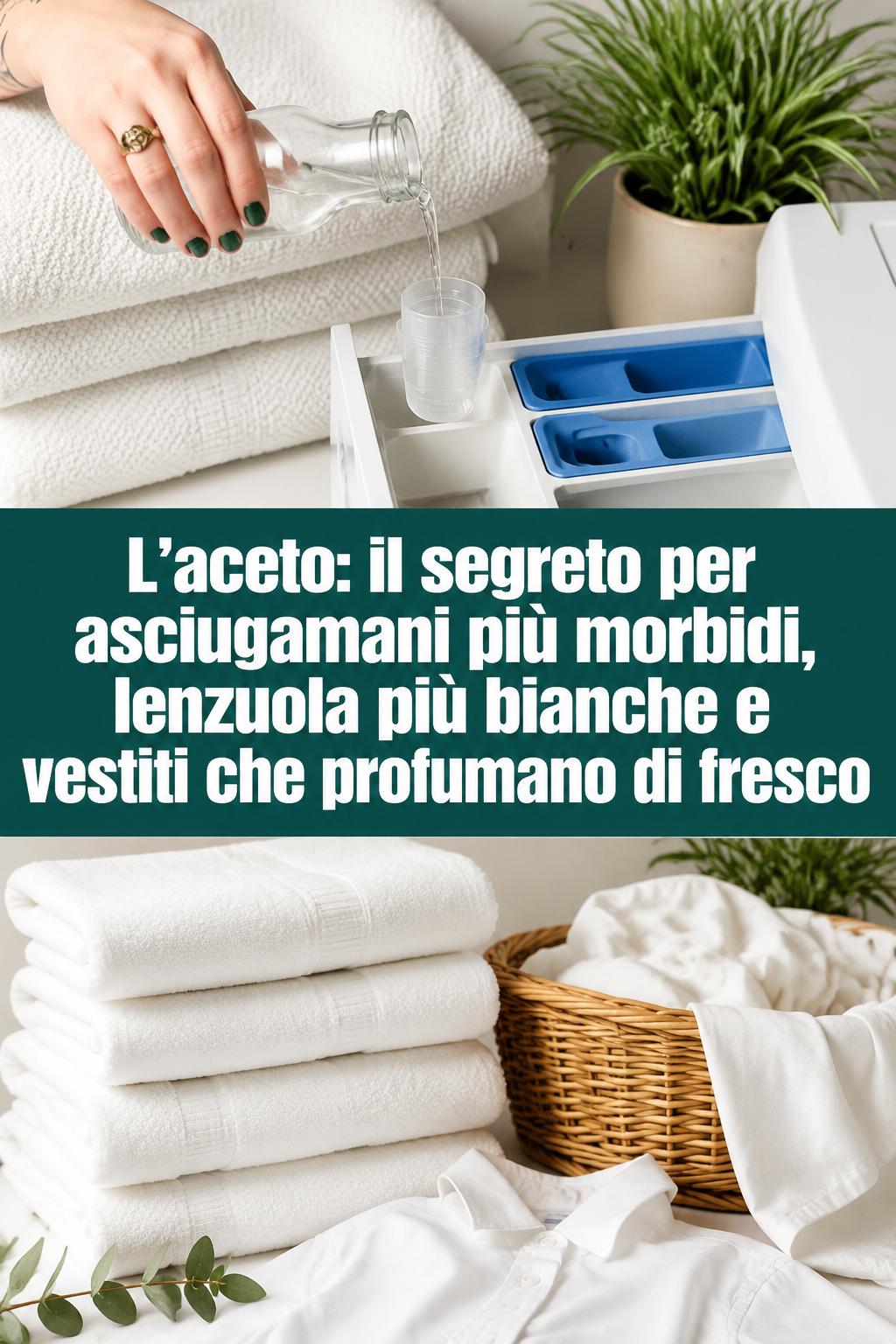 L’aceto: il segreto per asciugamani più morbidi, lenzuola più bianche e vestiti che profumano di fresco