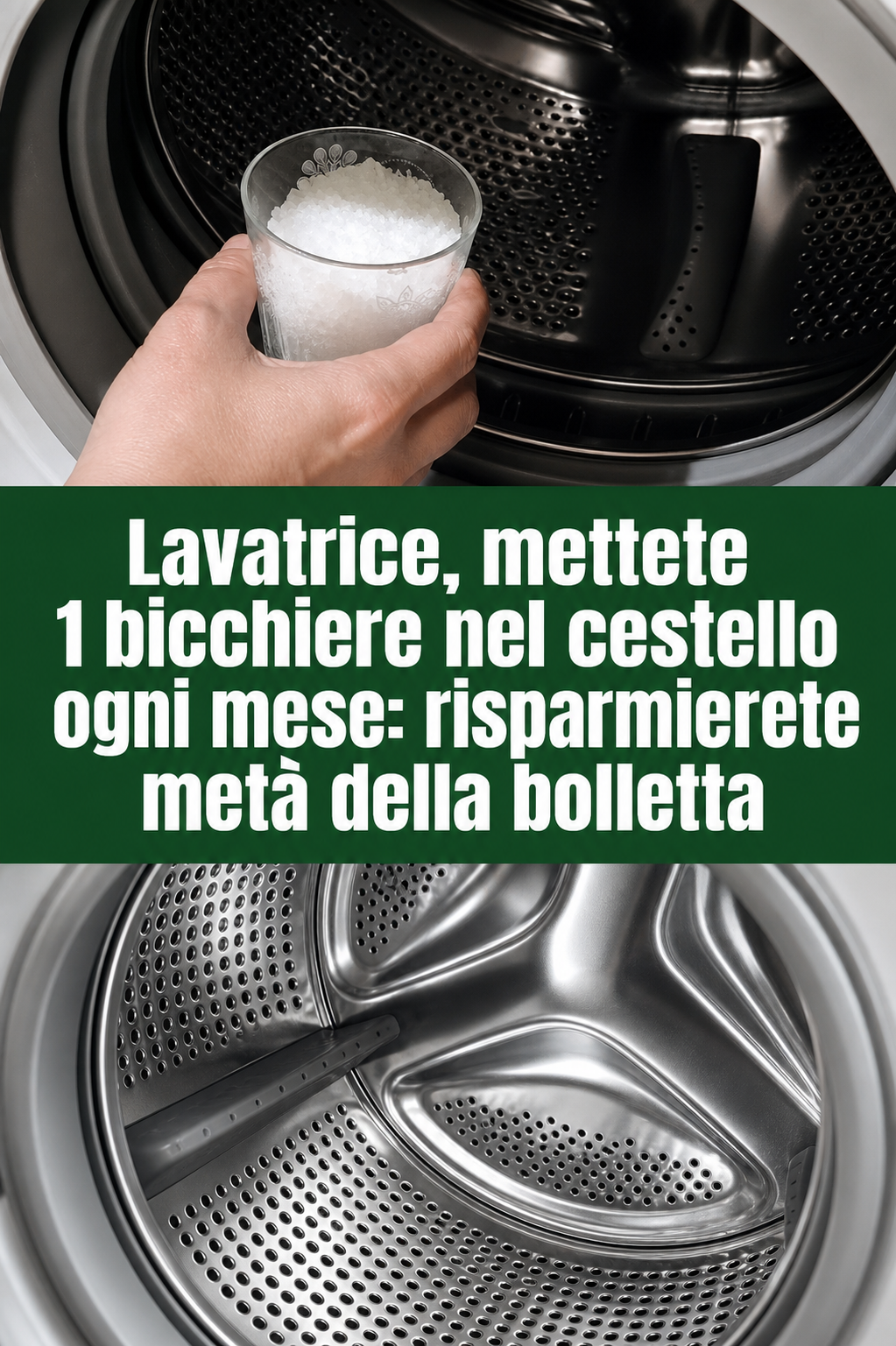 Lavatrice, mettete 1 bicchiere nel cestello ogni mese: risparmierete metà della bolletta