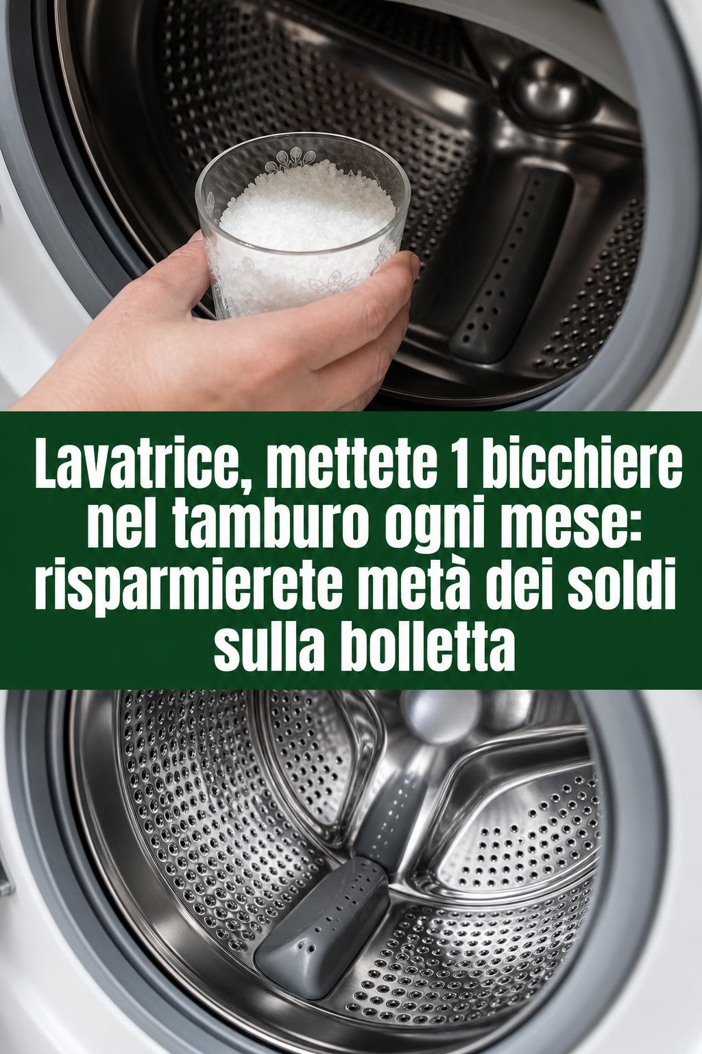 Lavatrice, mettete 1 bicchiere nel tamburo ogni mese: risparmierete metà dei soldi sulla bolletta