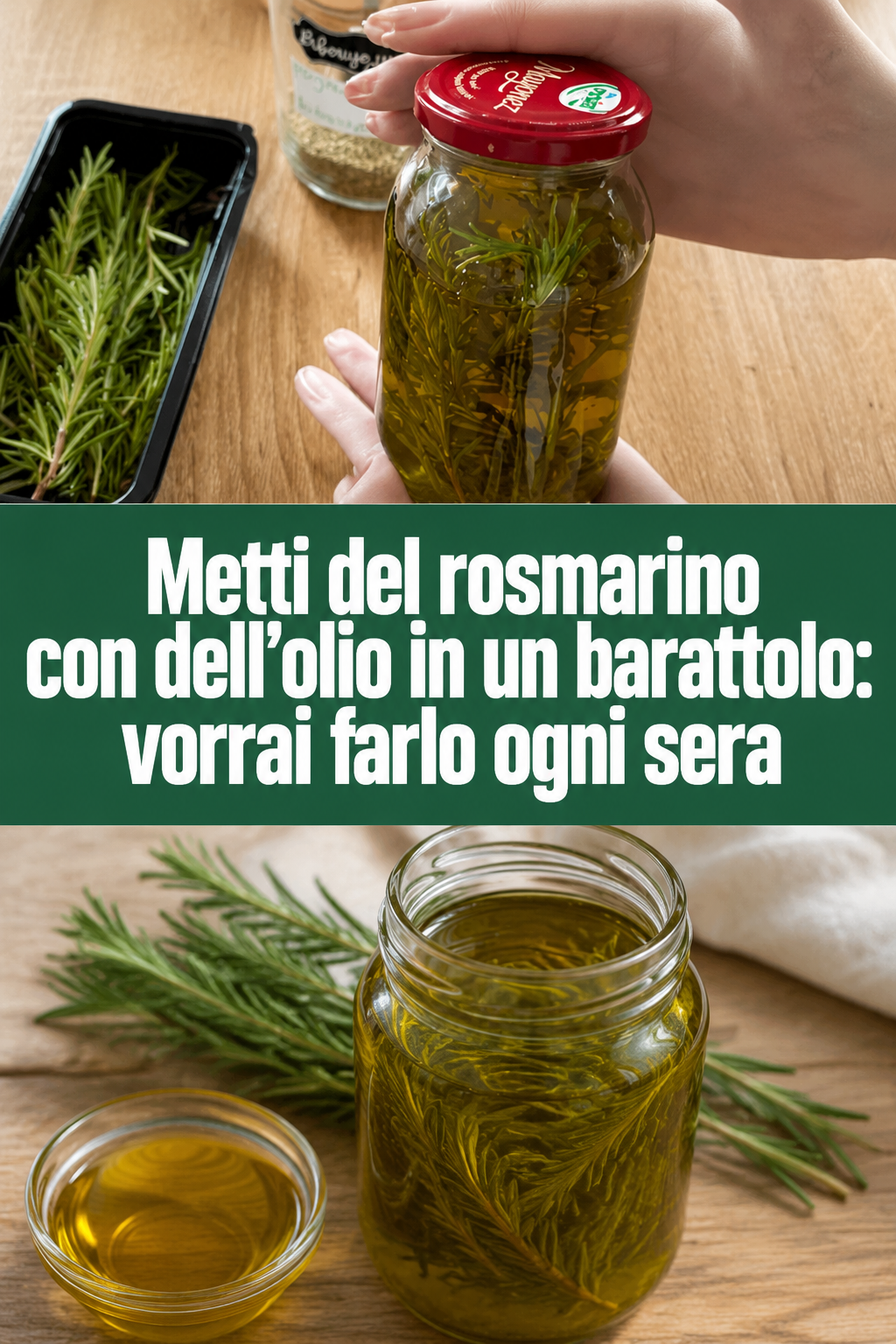 Metti del rosmarino con dell’olio in un barattolo: vorrai farlo ogni sera