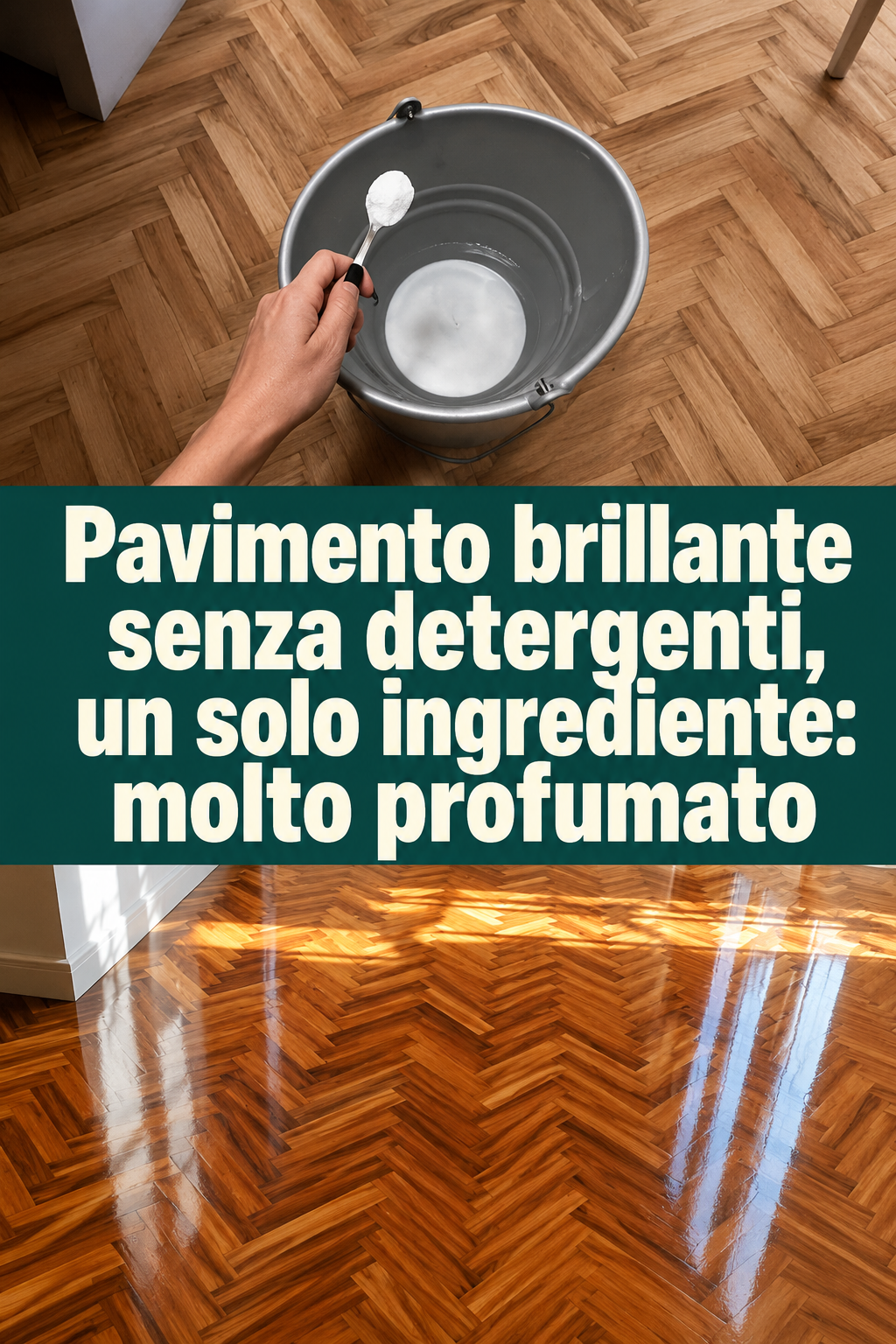 Pavimento brillante senza detergenti, un solo ingrediente: molto profumato