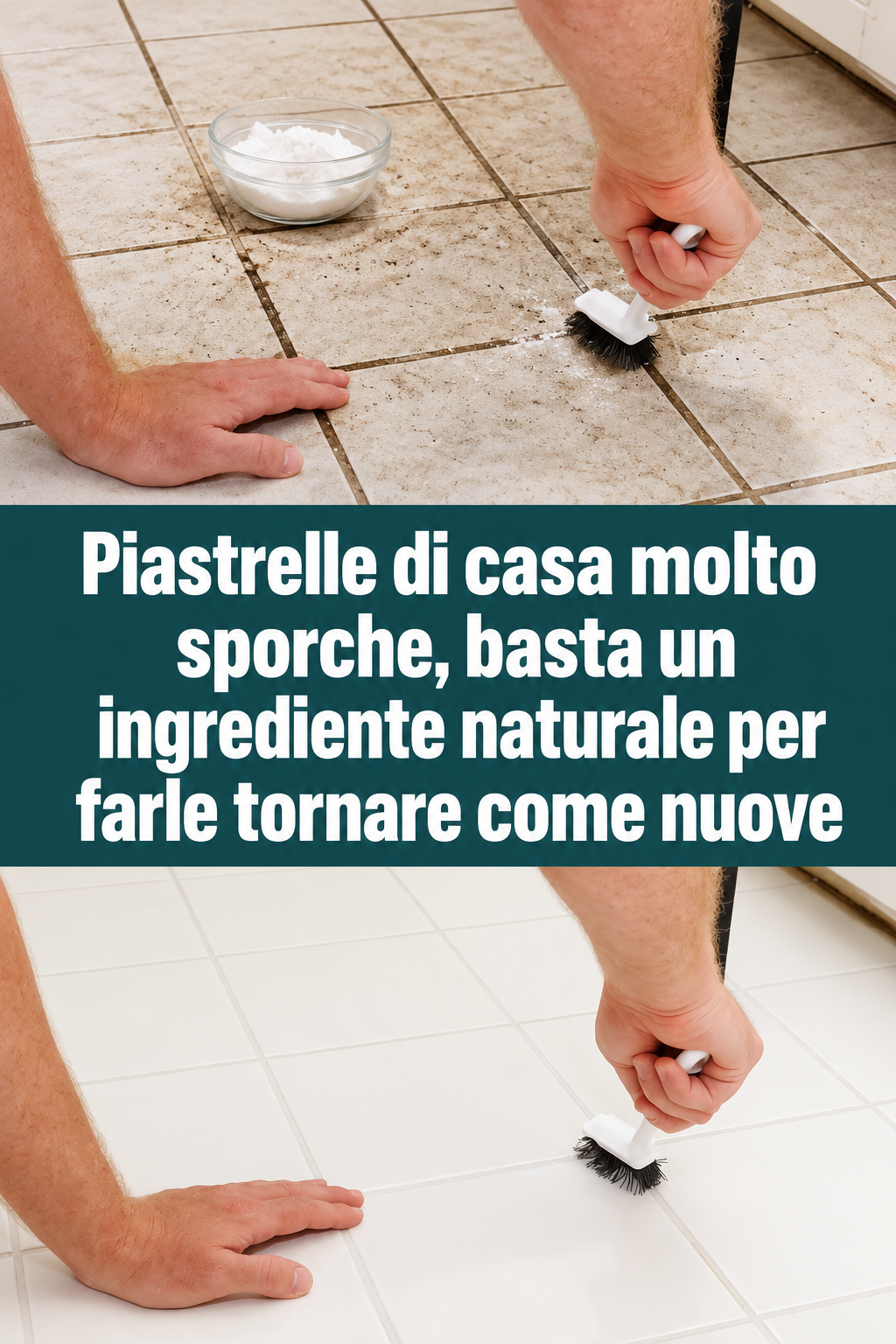 Piastrelle di casa molto sporche, basta un ingrediente naturale per farle tornare come nuove