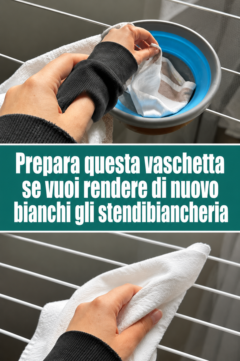 Prepara questa vaschetta se vuoi rendere di nuovo bianchi gli stendibiancheria