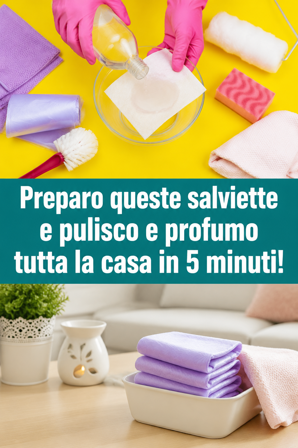 Preparo queste salviette e pulisco e profumo tutta la casa in 5 minuti!