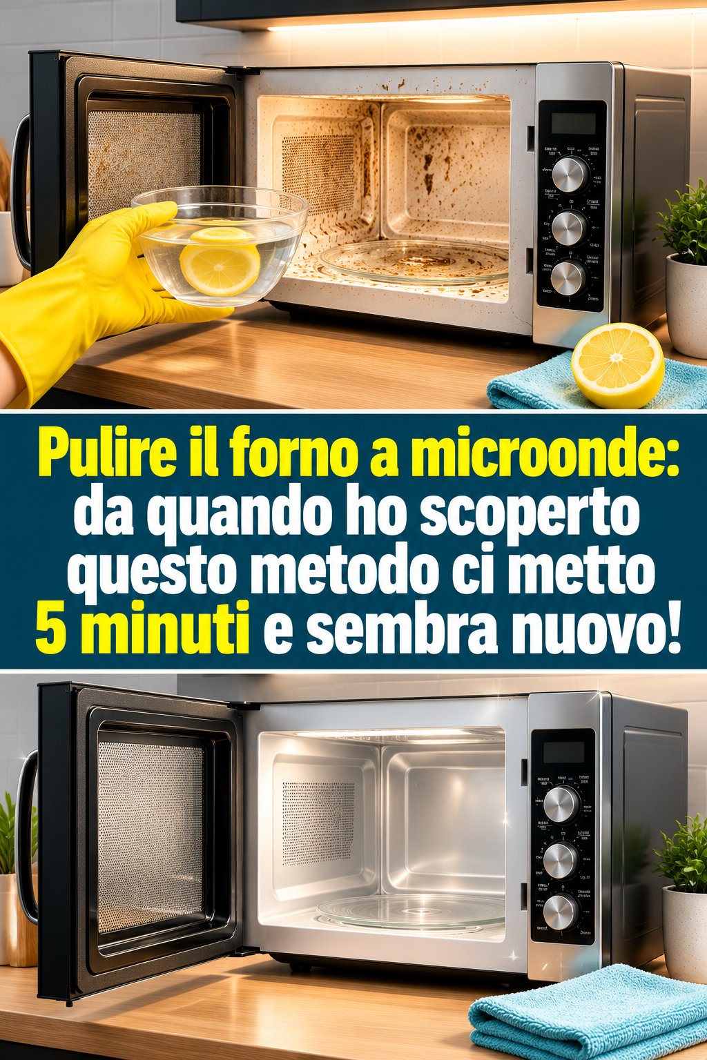 Pulire il forno a microonde: da quando ho scoperto questo metodo ci metto 5 minuti e sembra nuovo!
