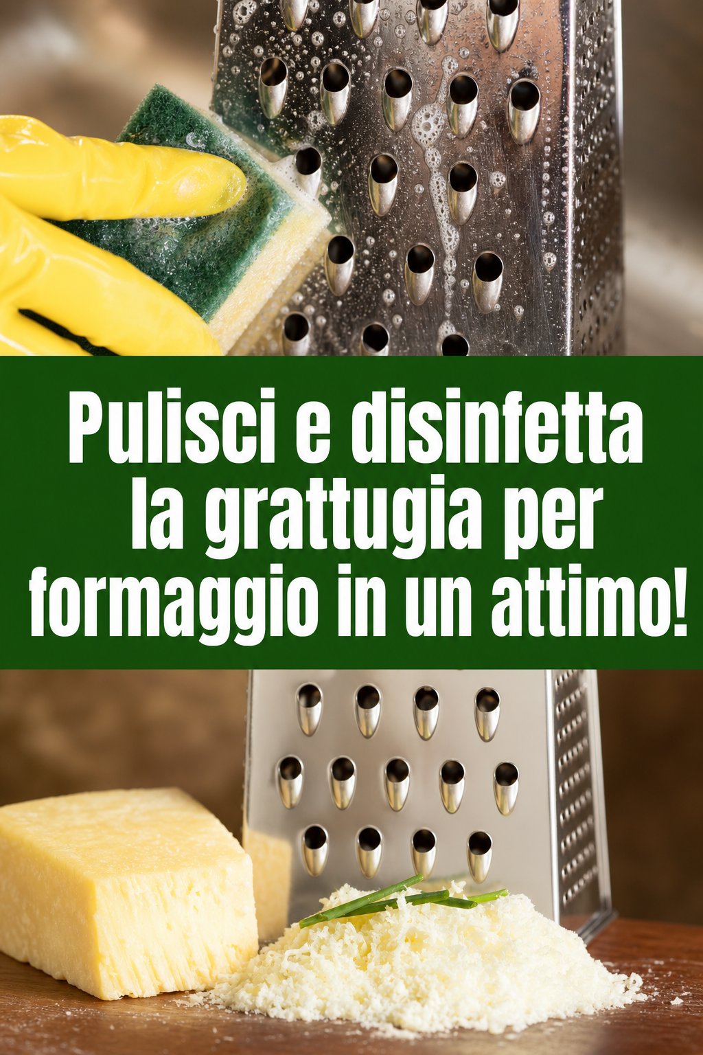 Pulisci e disinfetta la grattugia per formaggio in un attimo!
