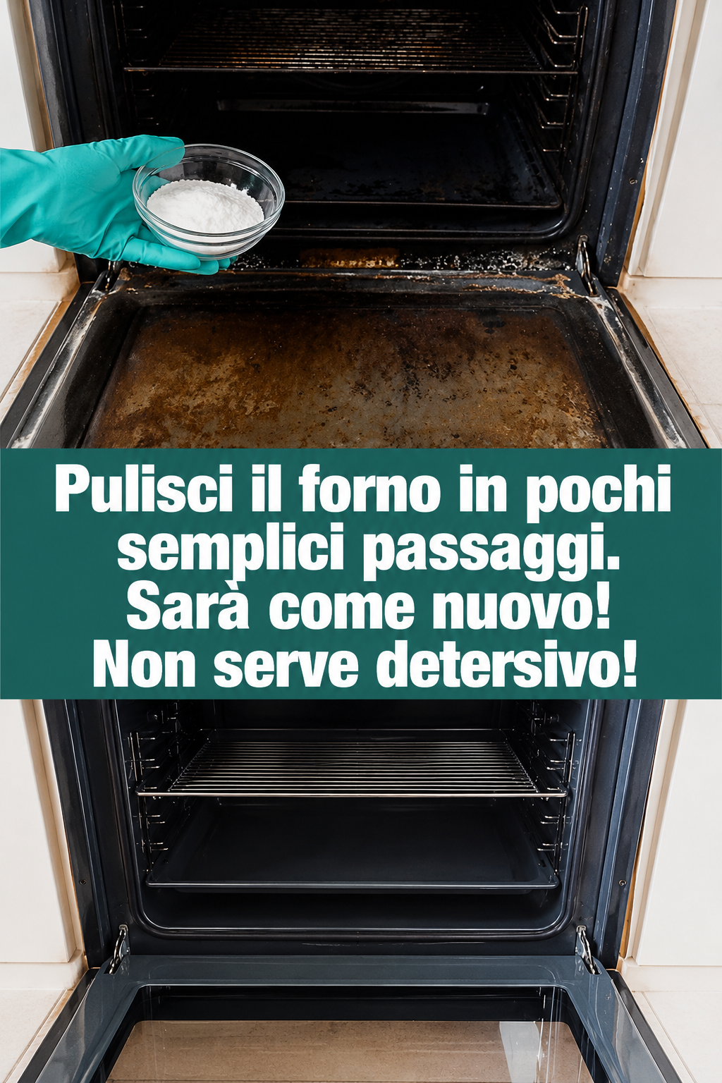 Pulisci il forno in pochi semplici passaggi. Sarà come nuovo! Non serve detersivo!