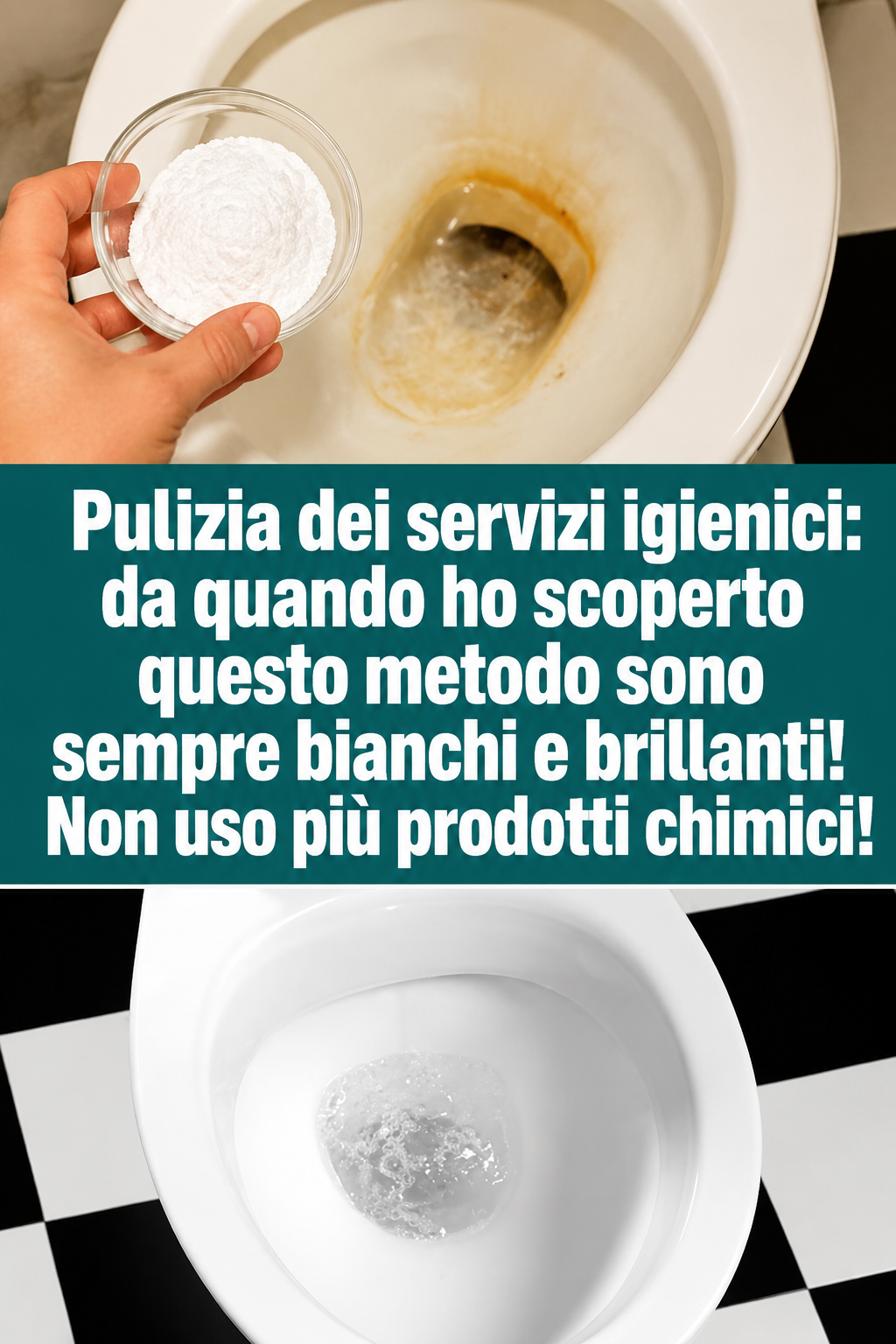 Pulizia dei servizi igienici: da quando ho scoperto questo metodo sono sempre bianchi e brillanti! Non uso più prodotti chimici!