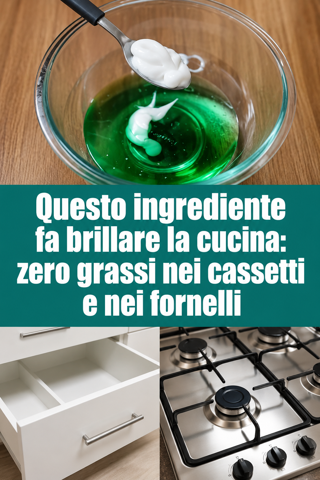 Questo ingrediente fa brillare la cucina: zero grassi nei cassetti e nei fornelli