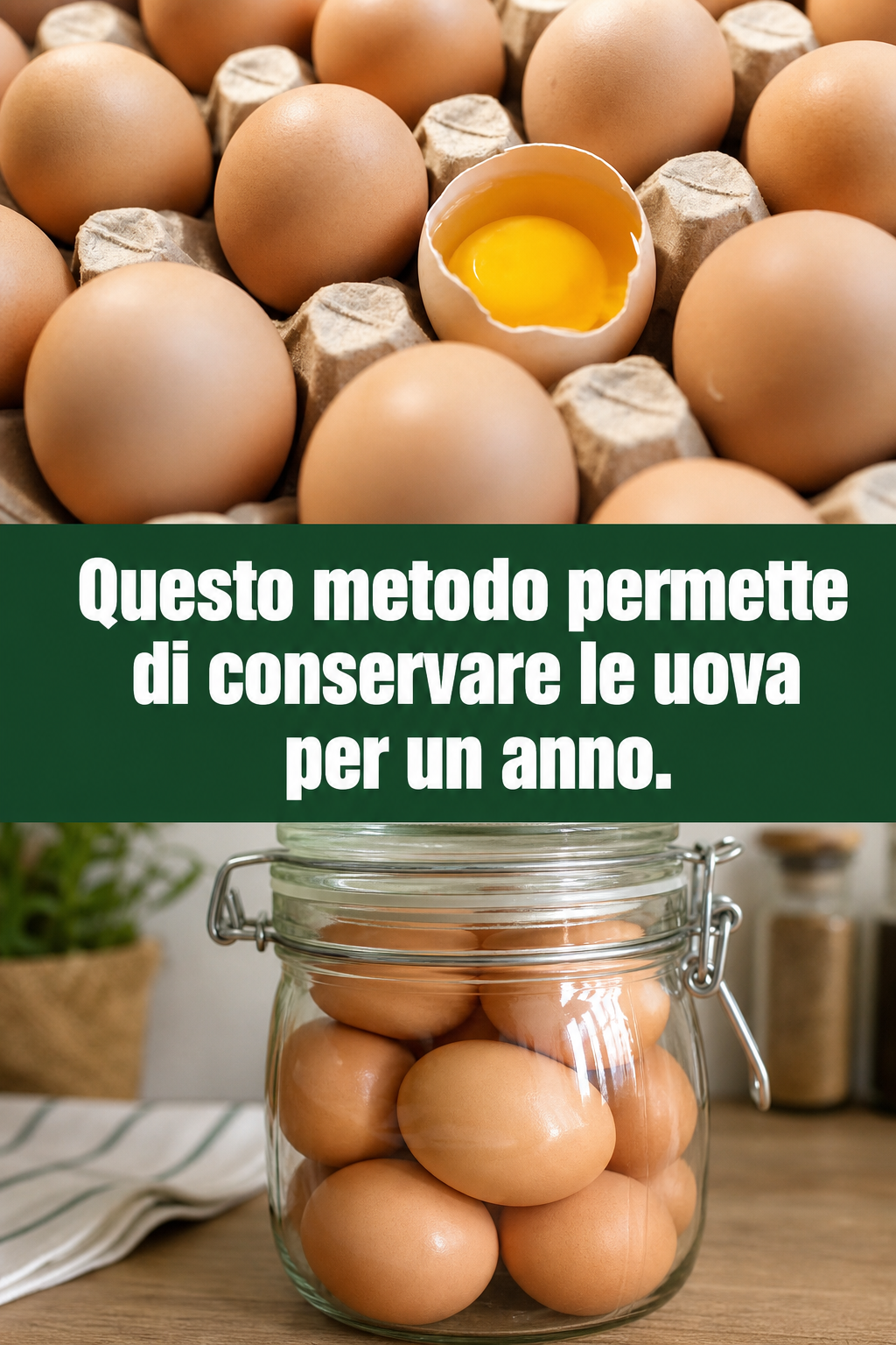Questo metodo permette di conservare le uova per un anno.