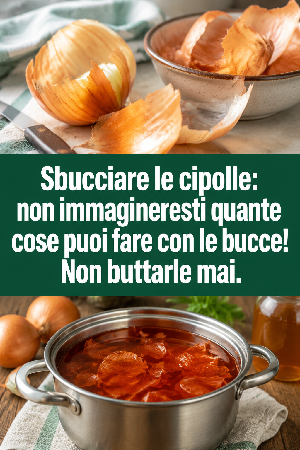 Sbucciare le cipolle: non immagineresti quante cose puoi fare con le bucce! Non buttarle mai