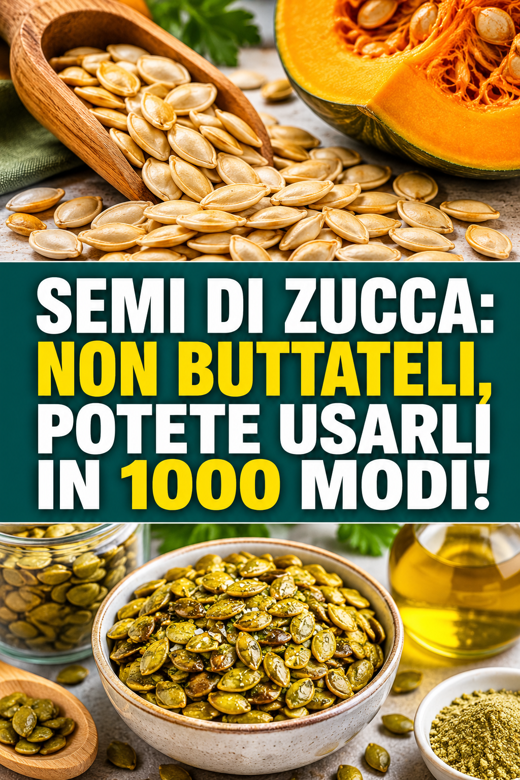 Semi di zucca: non buttateli, potete usarli in 1000 modi!