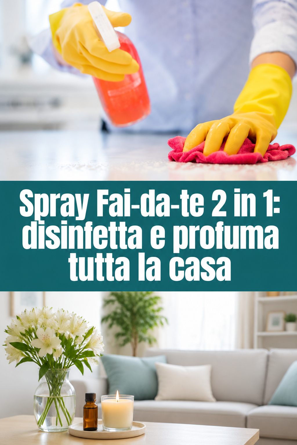 Spray Fai-da-te 2 in 1: disinfetta e profuma tutta la casa