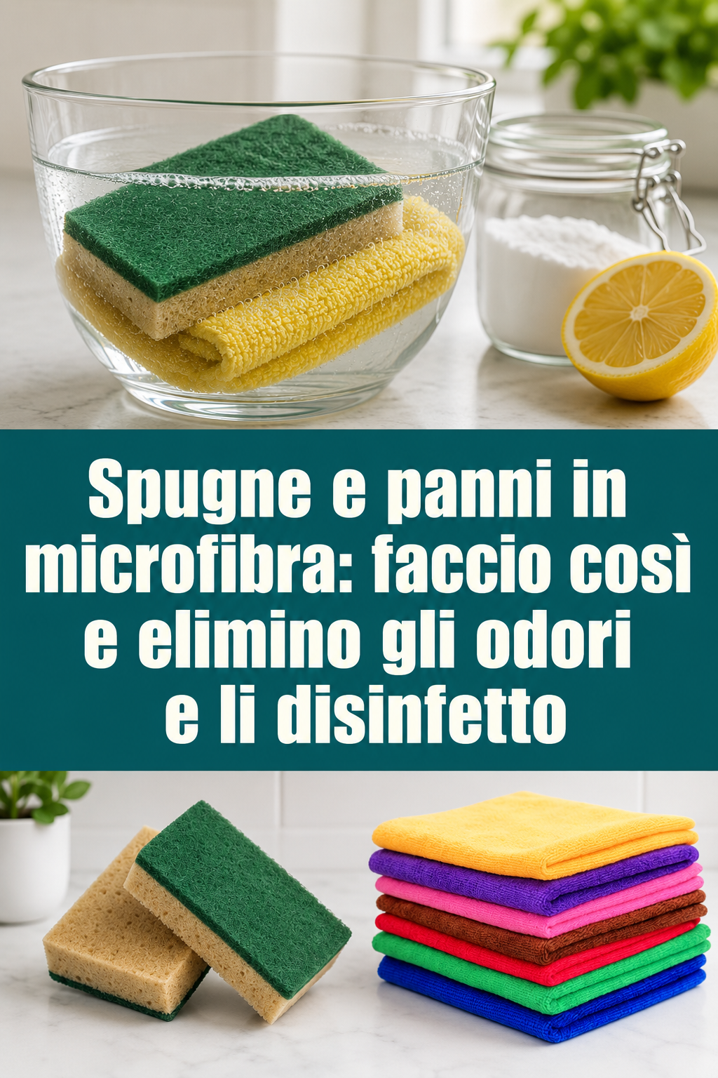 Spugne e panni in microfibra: faccio così e elimino gli odori e li disinfetto