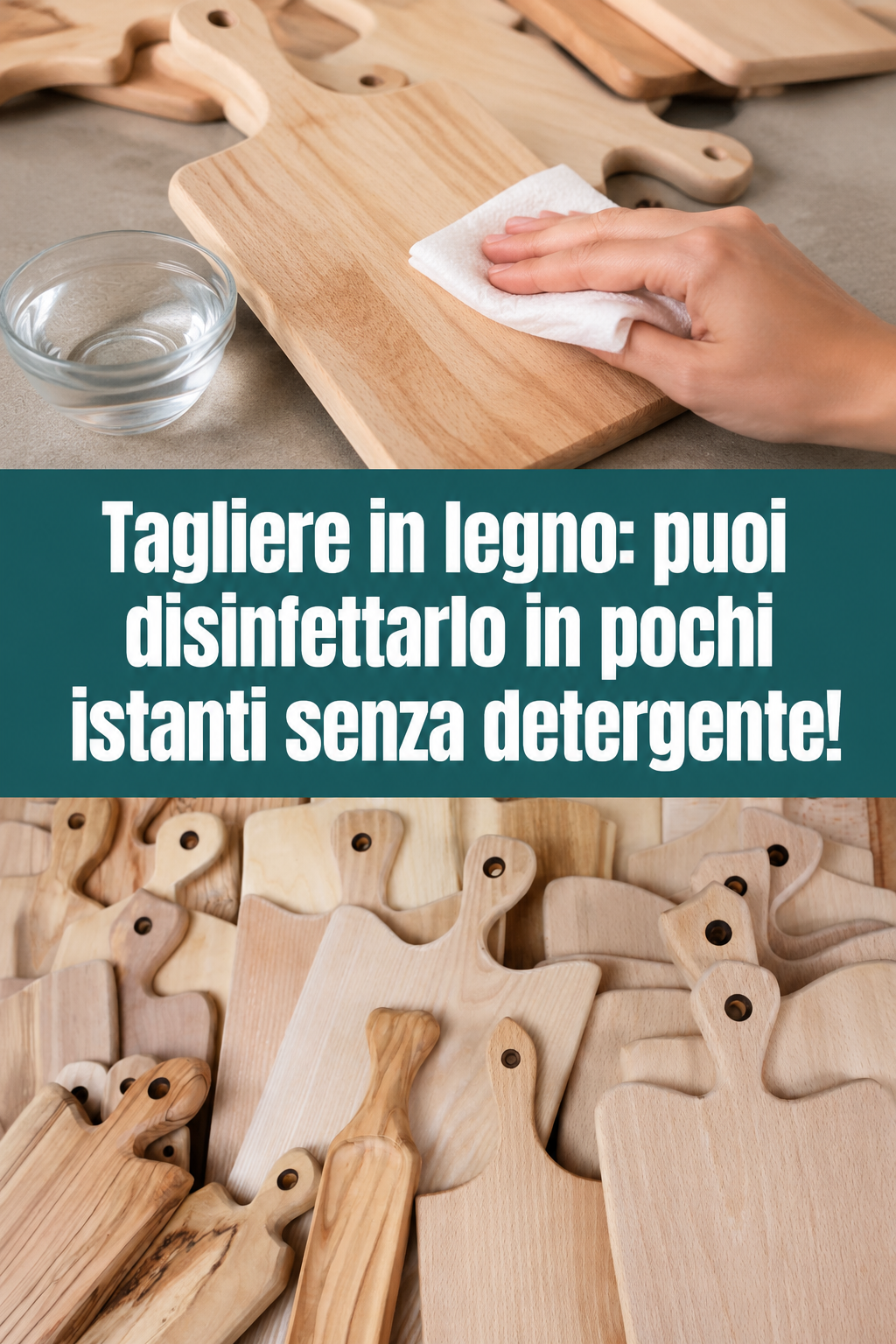Tagliere in legno: puoi disinfettarlo in pochi istanti senza detergente!