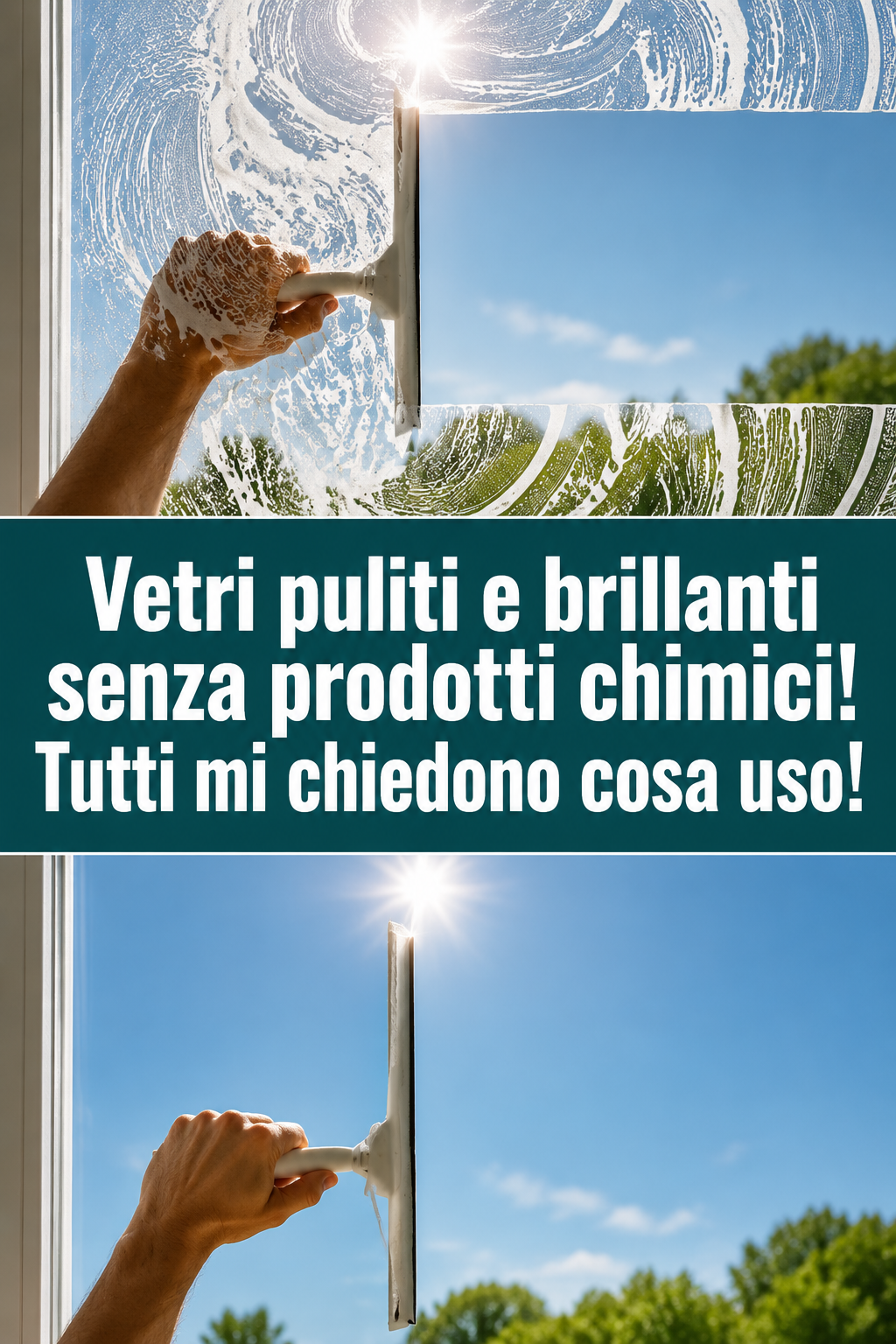 Vetri puliti e brillanti senza prodotti chimici! Tutti mi chiedono cosa uso!