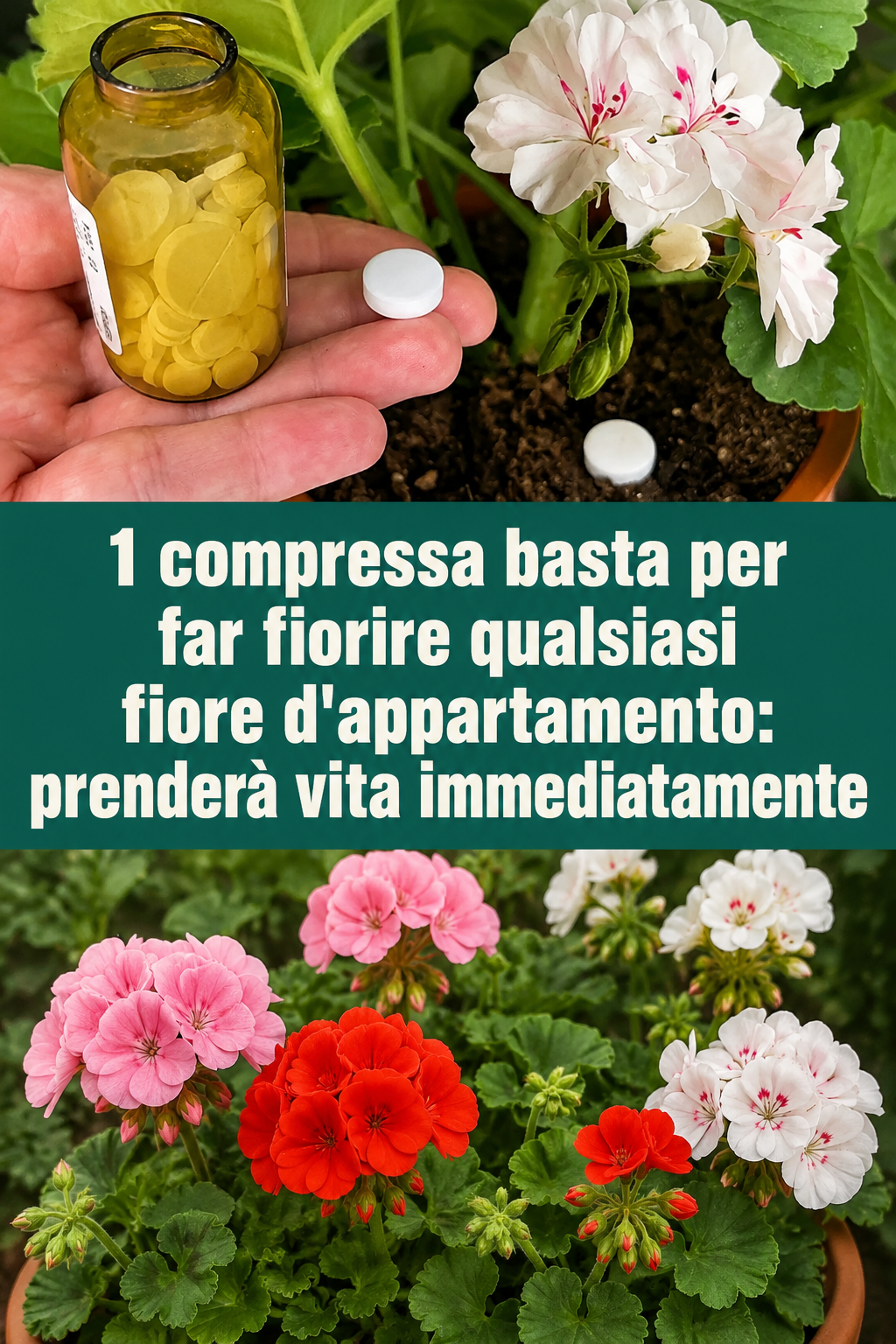 1 compressa basta per far fiorire qualsiasi fiore d’appartamento: prenderà vita immediatamente