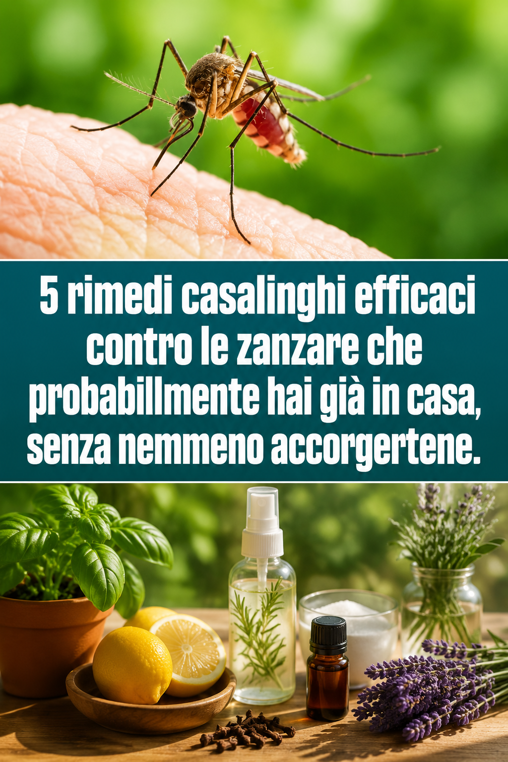 5 rimedi casalinghi efficaci contro le zanzare che probabilmente hai già in casa, senza nemmeno accorgertene.
