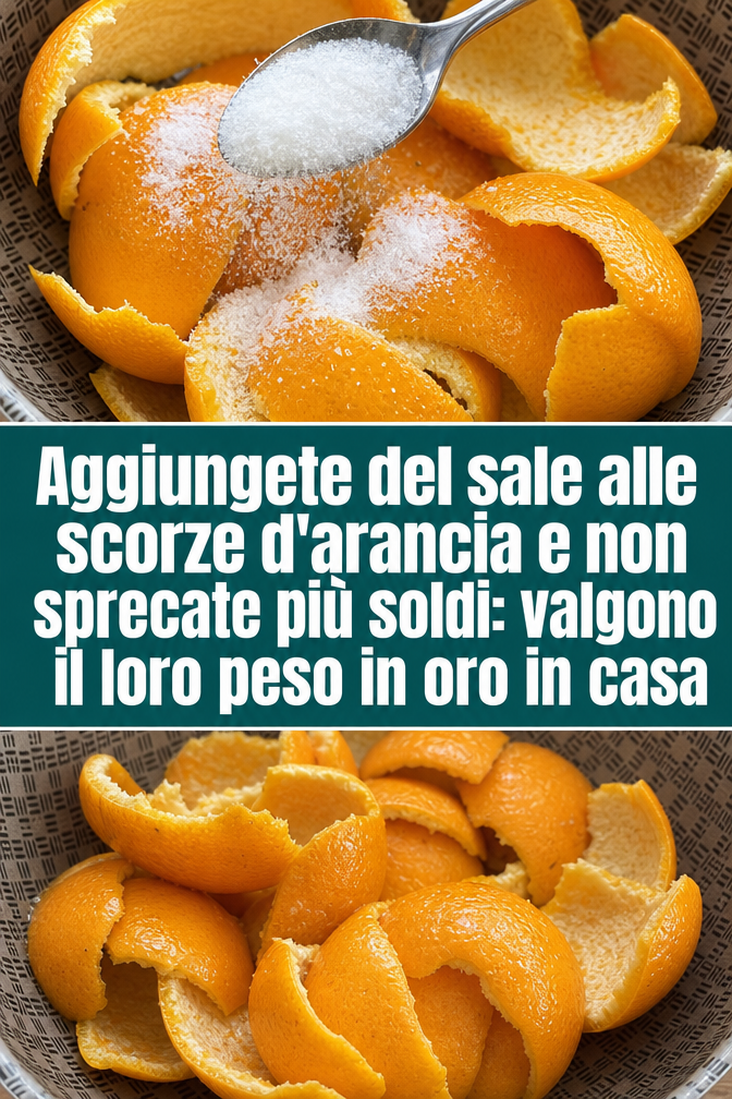 Aggiungete del sale alle scorze d’arancia e non sprecate più soldi: valgono il loro peso in oro in casa