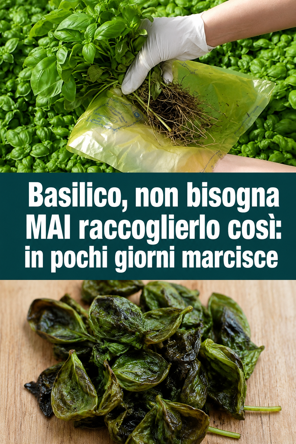 Basilico, non bisogna MAI raccoglierlo così: in pochi giorni marcisce