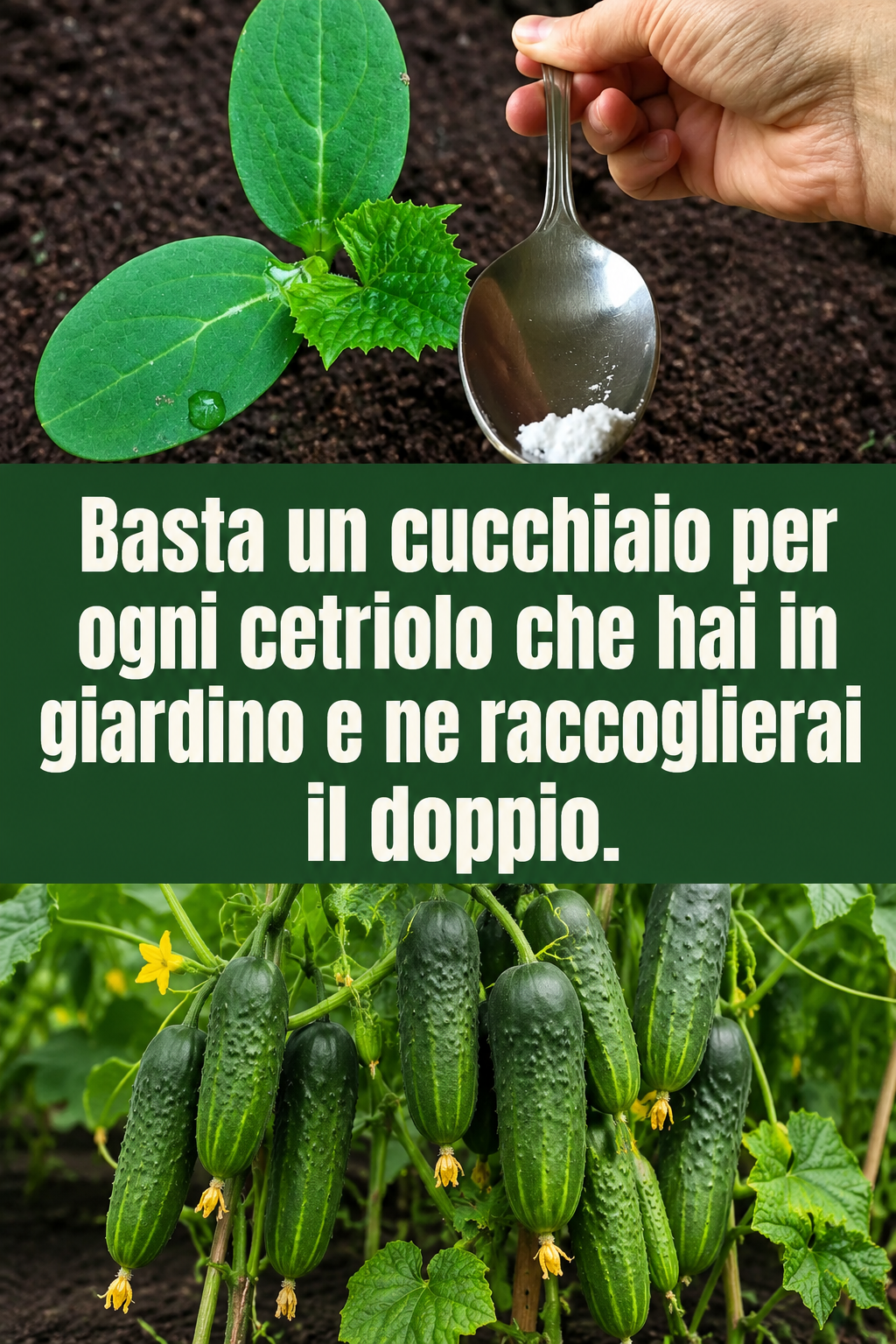 Basta un cucchiaio per ogni cetriolo che hai in giardino e ne raccoglierai il doppio.