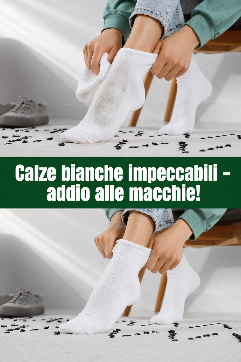 Calze bianche impeccabili – addio alle macchie!