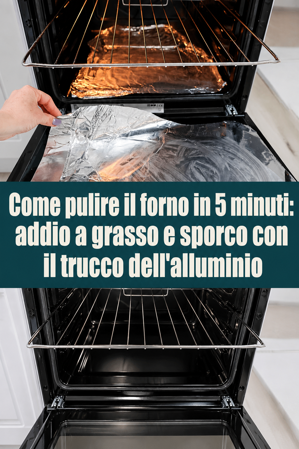 Come pulire il forno in 5 minuti: addio a grasso e sporco con il trucco dell’alluminio