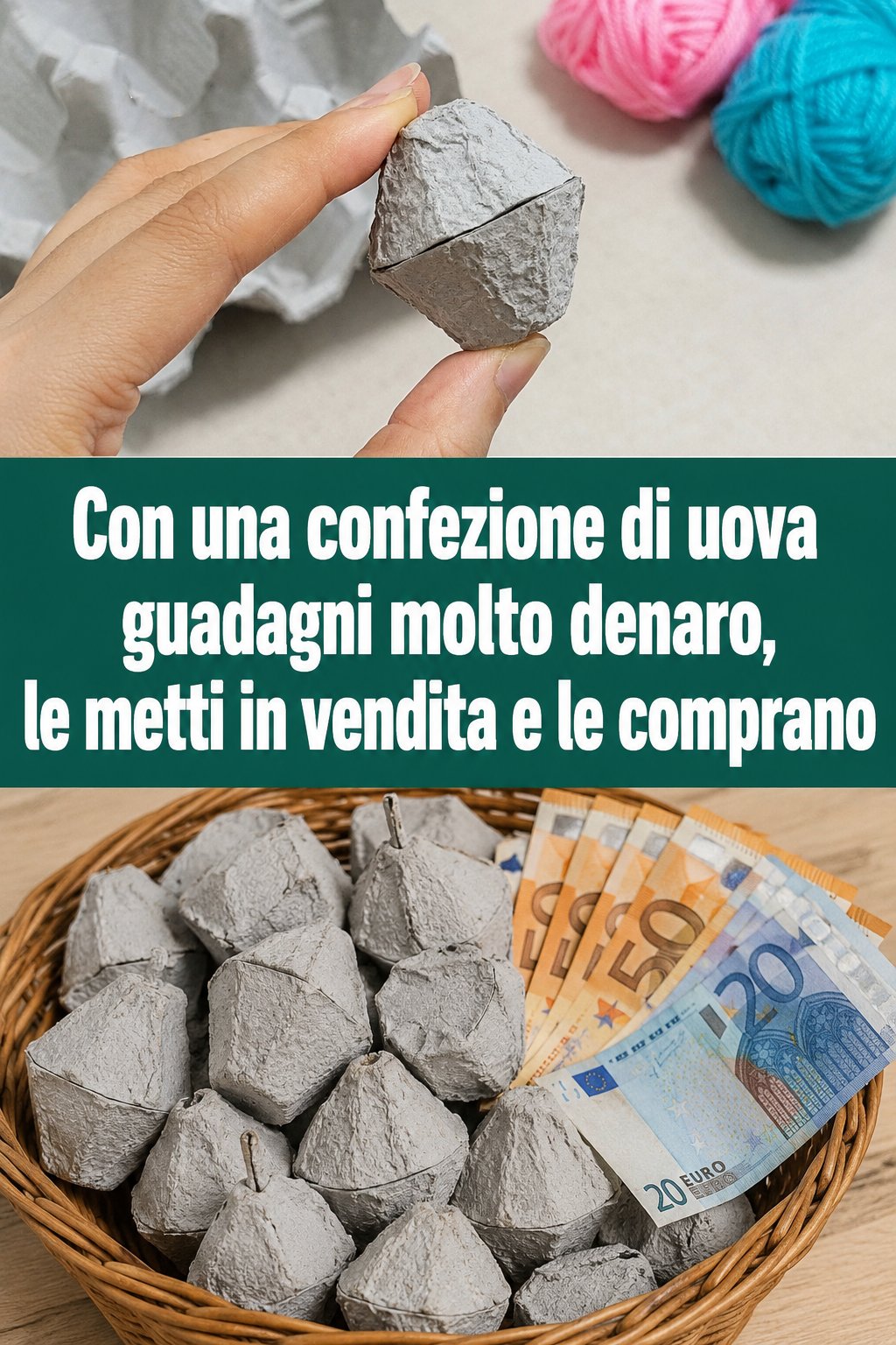 Con una confezione di uova guadagni molto denaro, le metti in vendita e le comprano