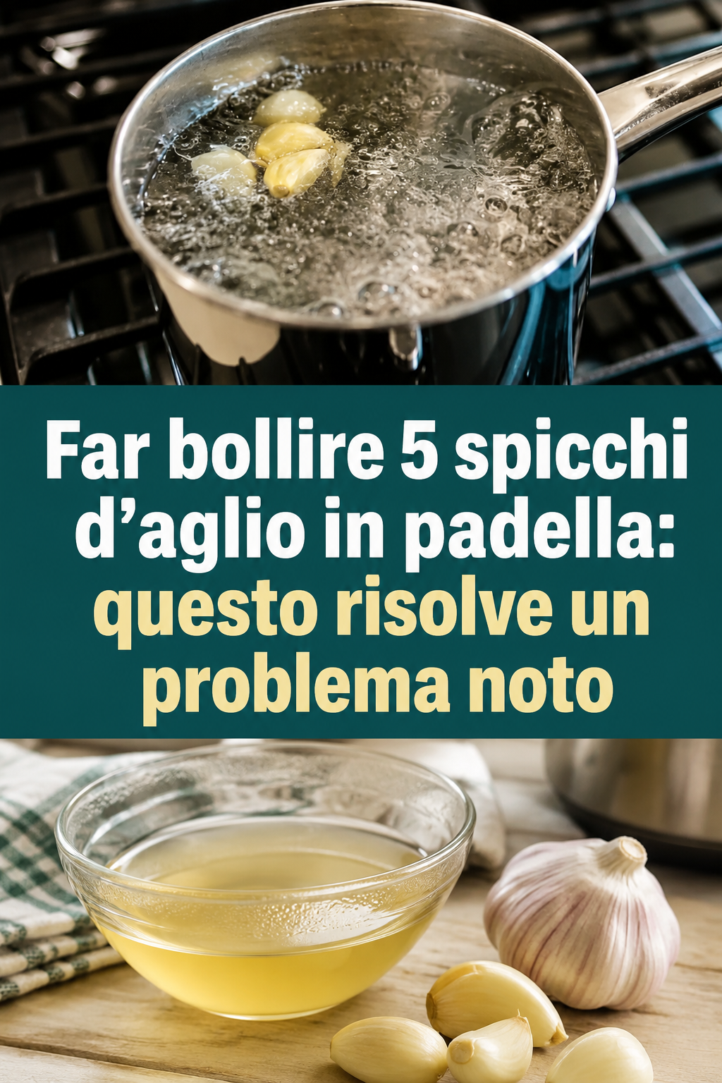 Far bollire 5 spicchi d’aglio in padella: questo risolve un problema noto