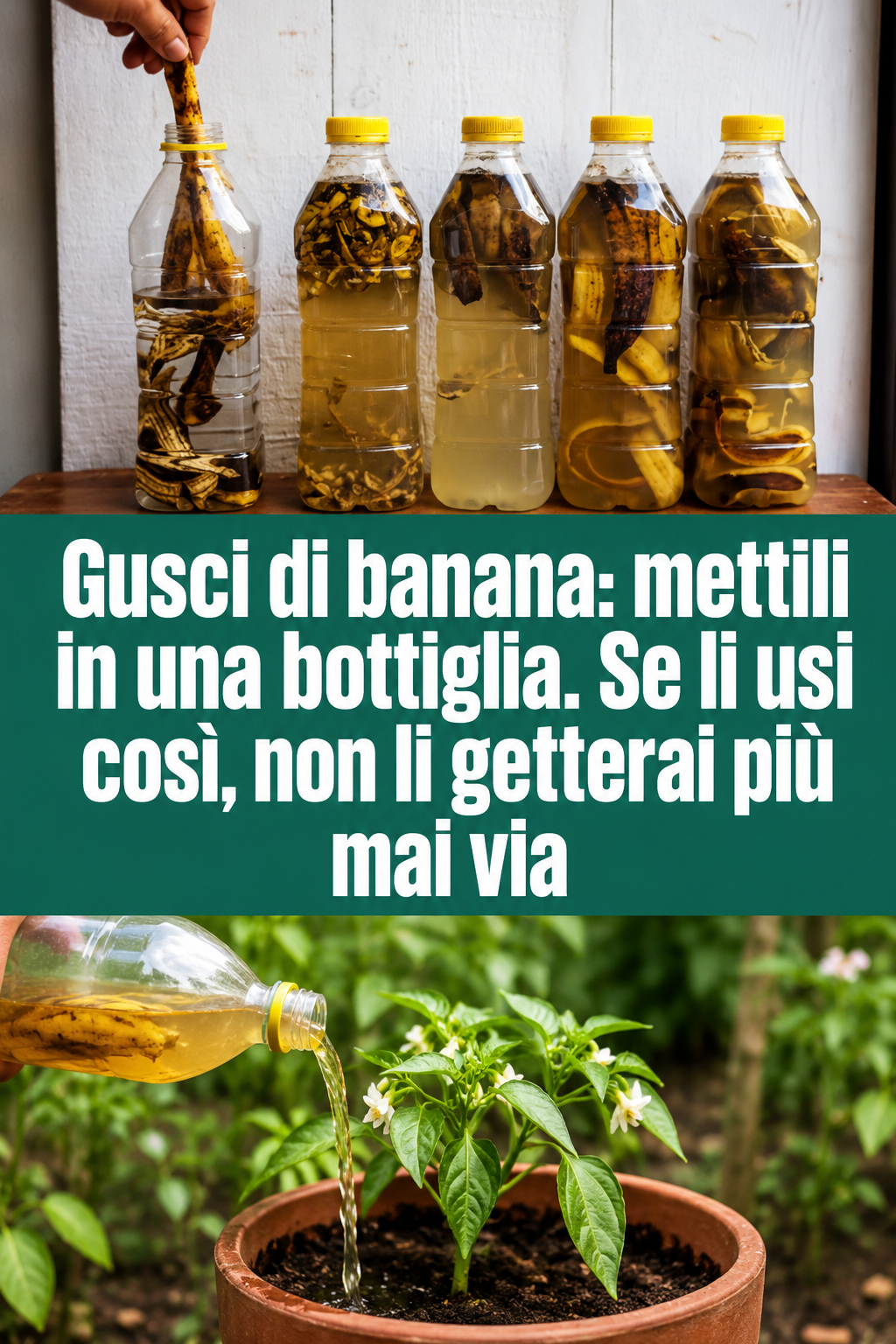 Gusci di banana: mettili in una bottiglia. Se li usi così, non li getterai più mai via