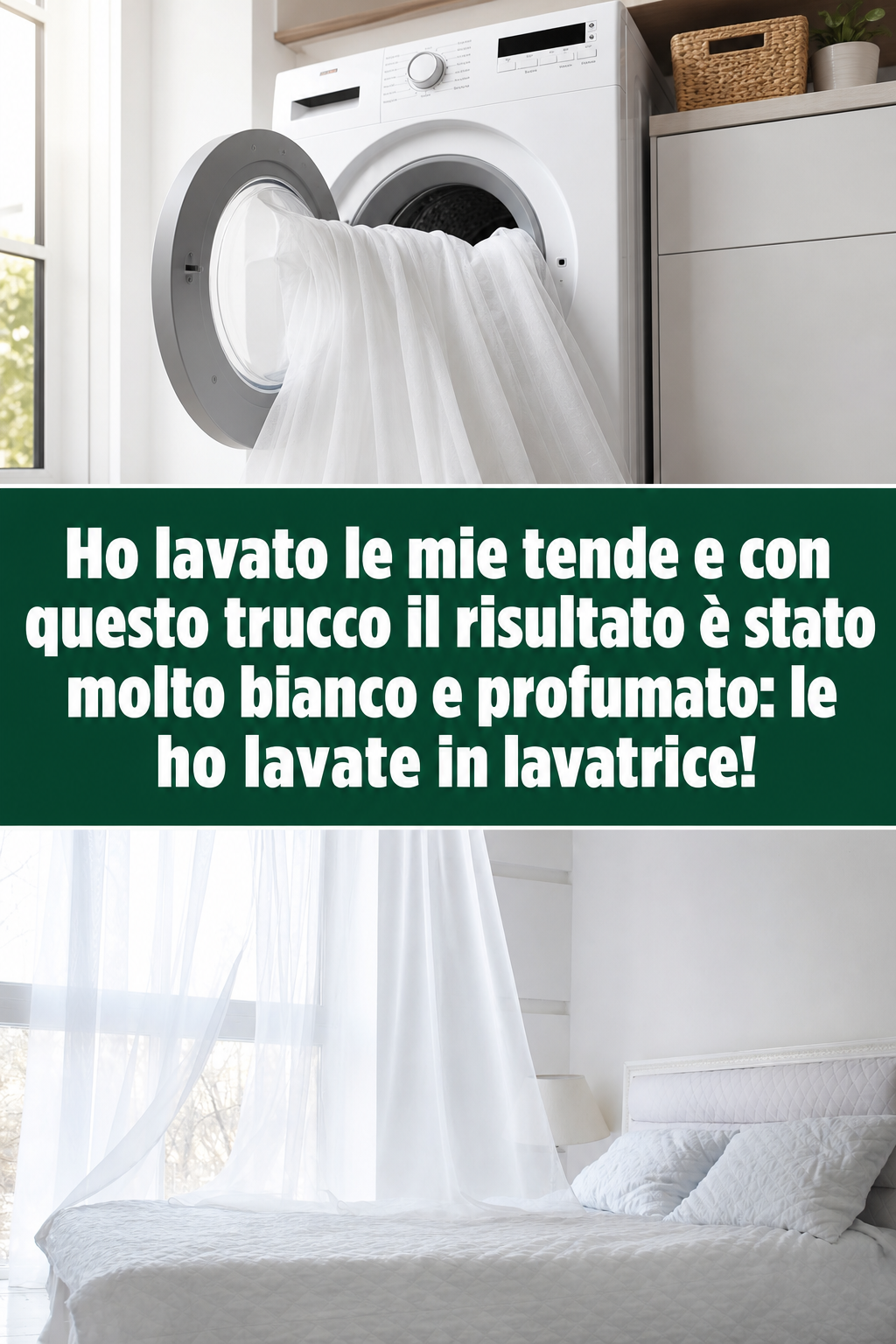 Ho lavato le mie tende e con questo trucco il risultato è stato molto bianco e profumato: le ho lavate in lavatrice!