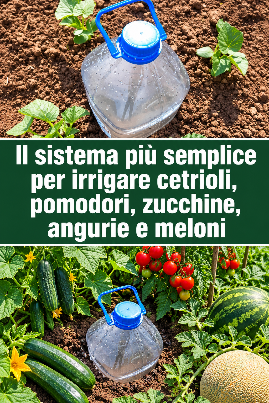 Il sistema più semplice per irrigare cetrioli, pomodori, zucchine, angurie e meloni