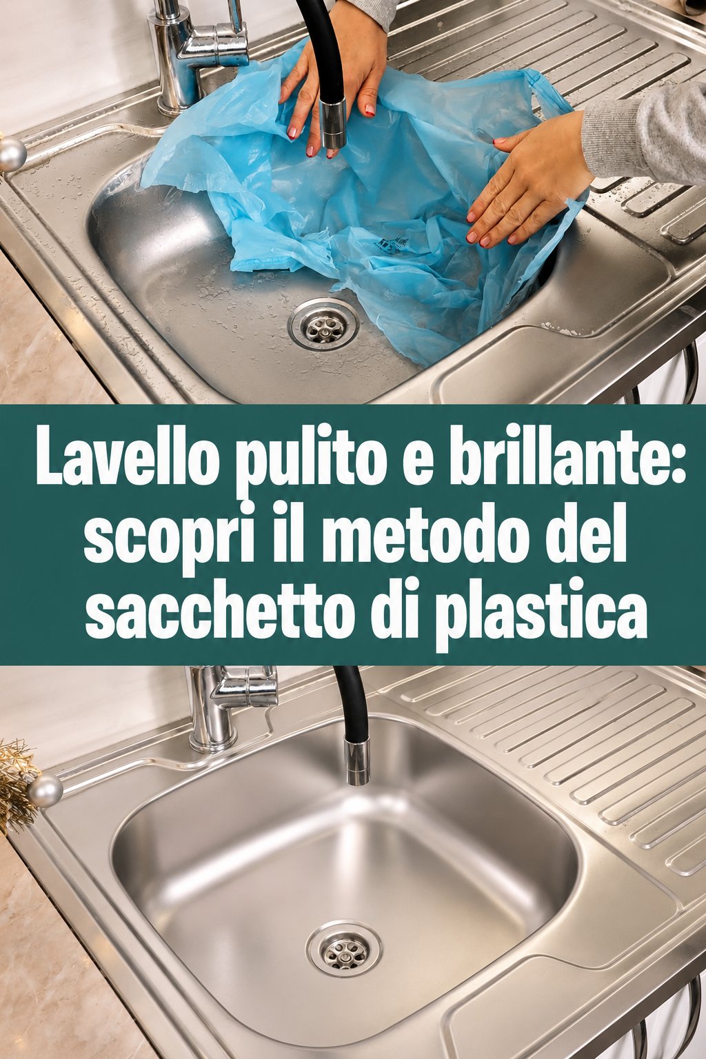 Lavello pulito e brillante: scopri il metodo del sacchetto di plastica