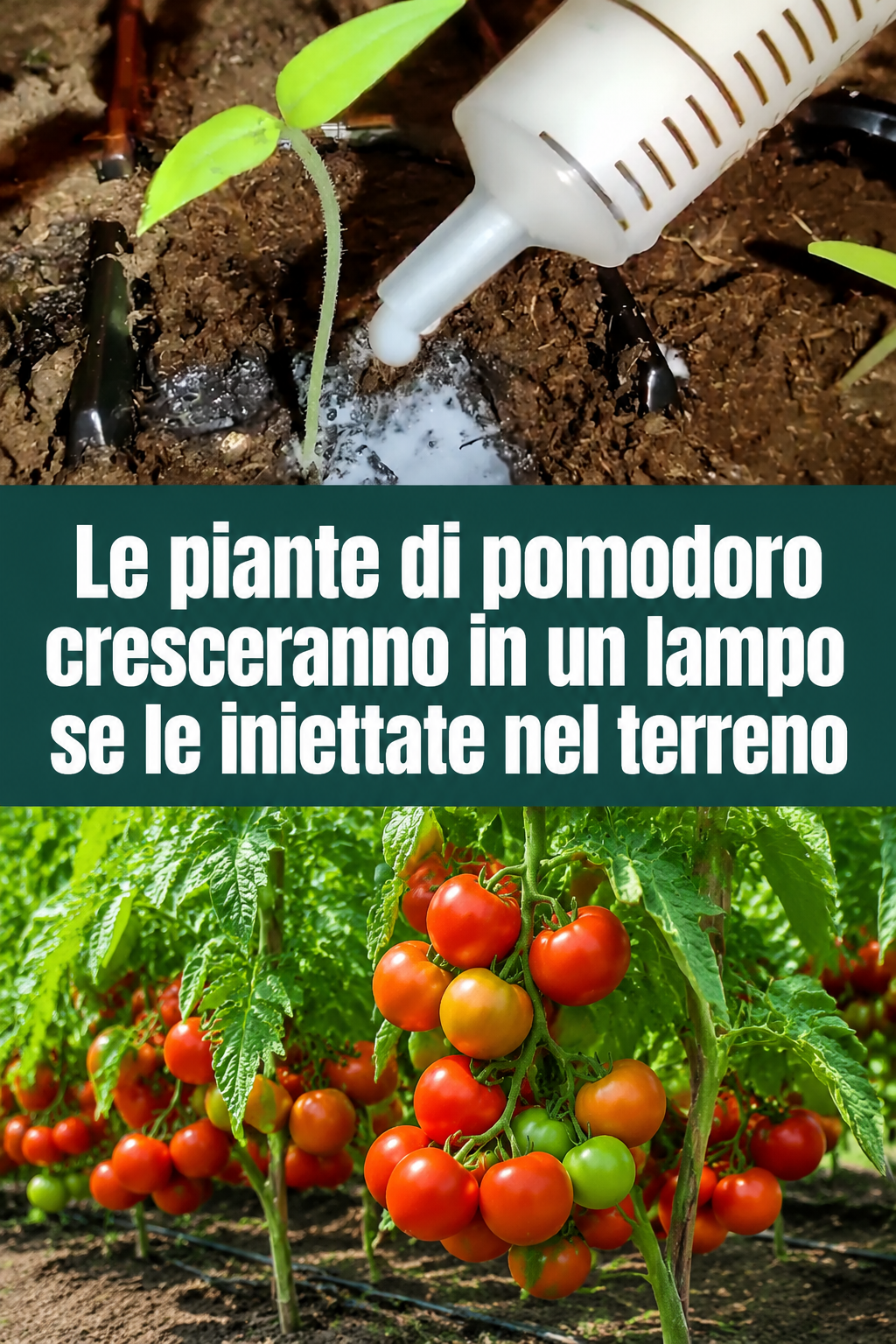 Le piante di pomodoro cresceranno in un lampo se le iniettate nel terreno