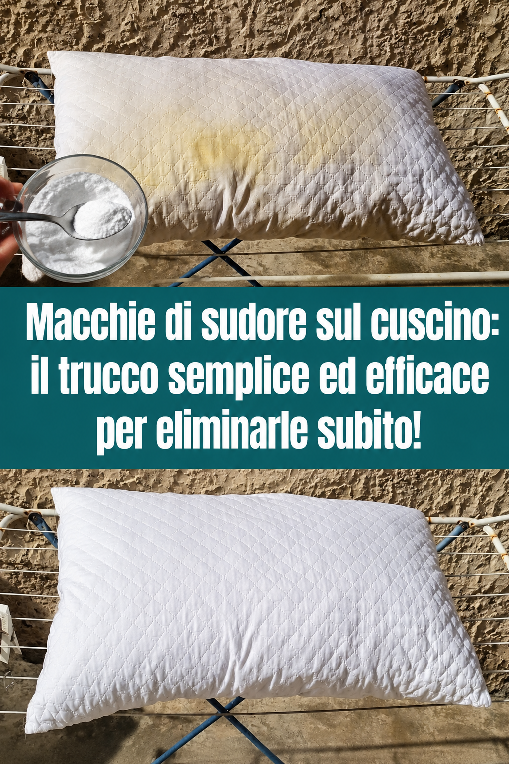 Macchie di sudore sul cuscino: il trucco semplice ed efficace per eliminarle subito!