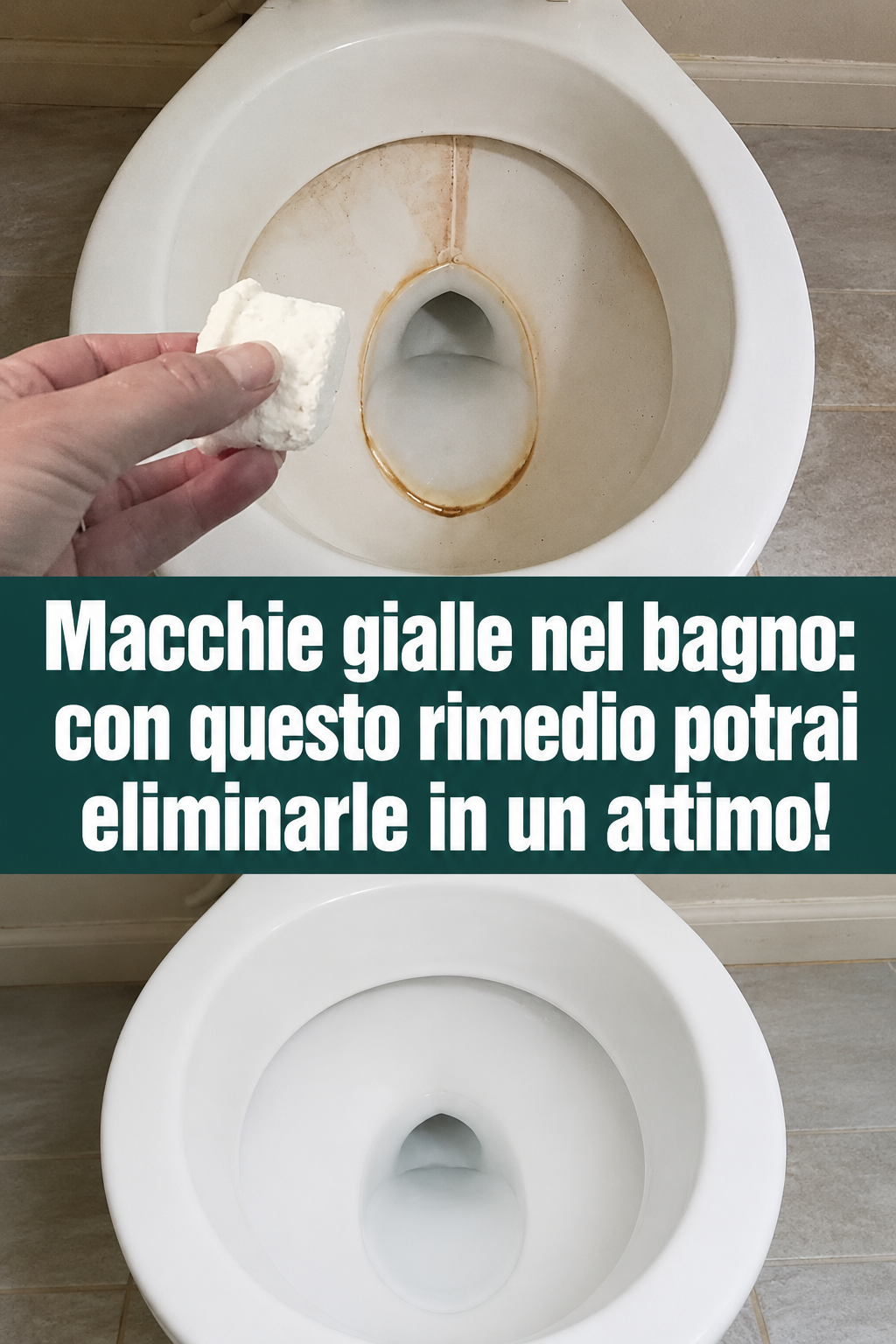 Macchie gialle nel bagno: con questo rimedio potrai eliminarle in un attimo!