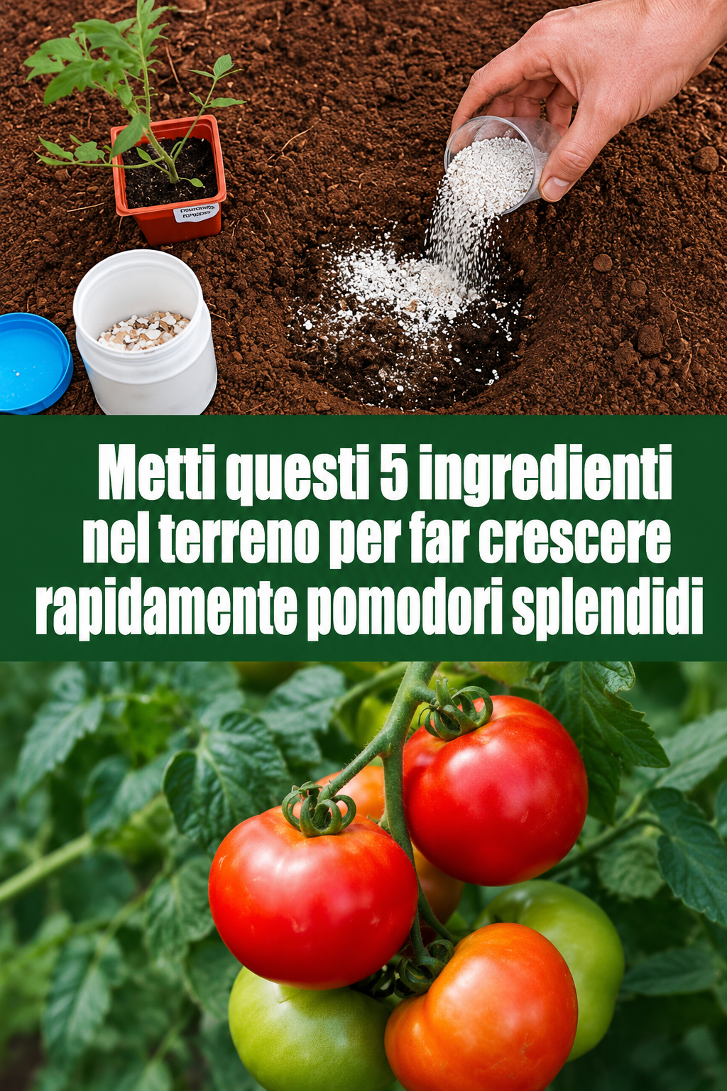 Metti questi 5 ingredienti nel terreno per far crescere rapidamente pomodori splendidi