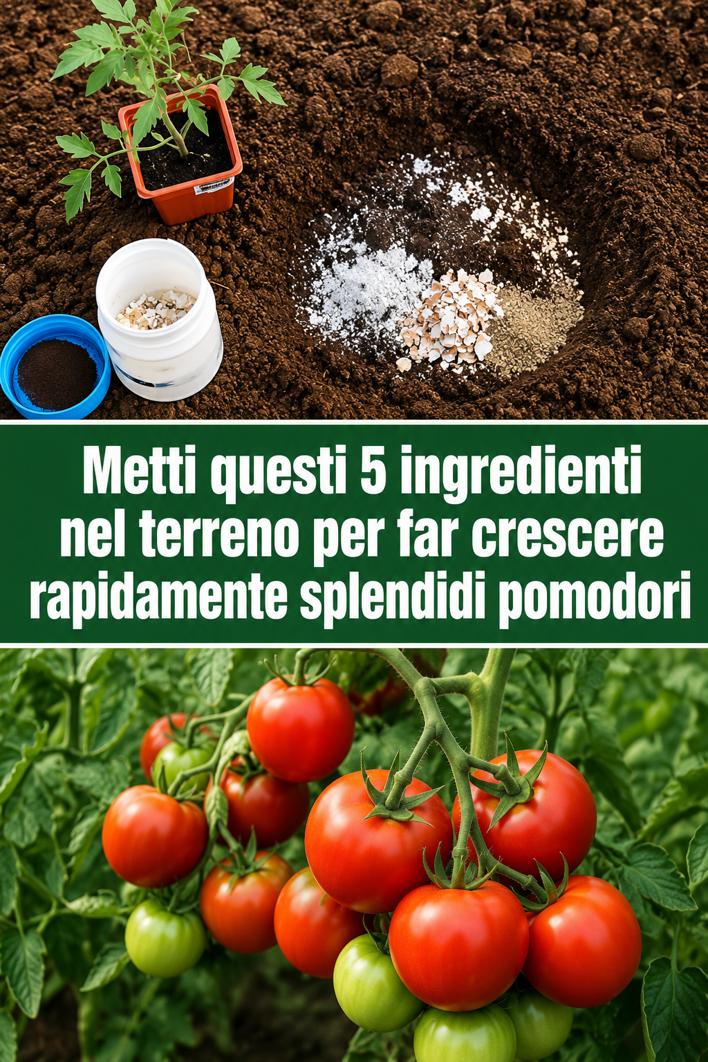Metti questi 5 ingredienti nel terreno per far crescere rapidamente splendidi pomodori