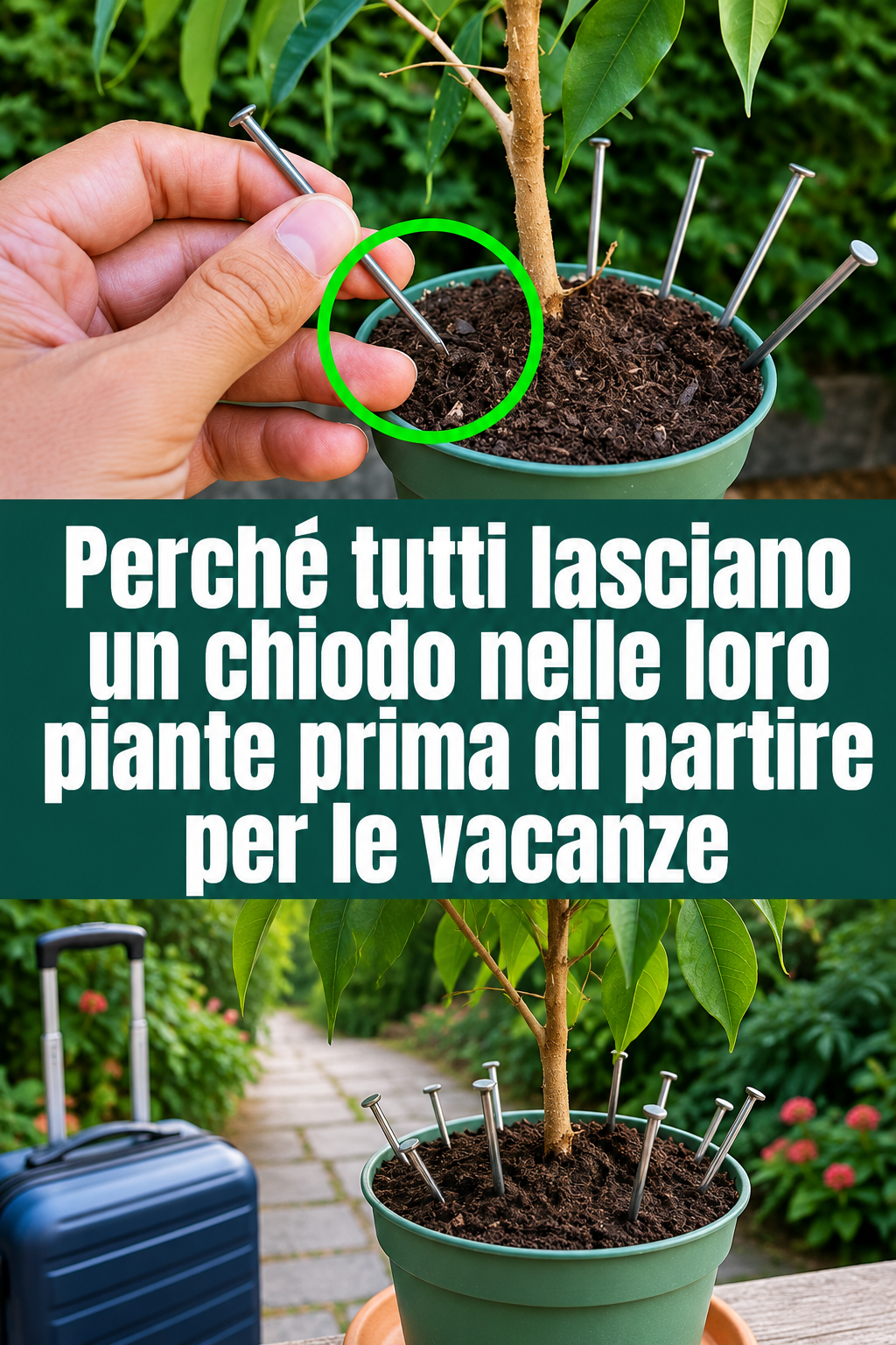 Perché tutti lasciano un chiodo nelle loro piante prima di partire per le vacanze