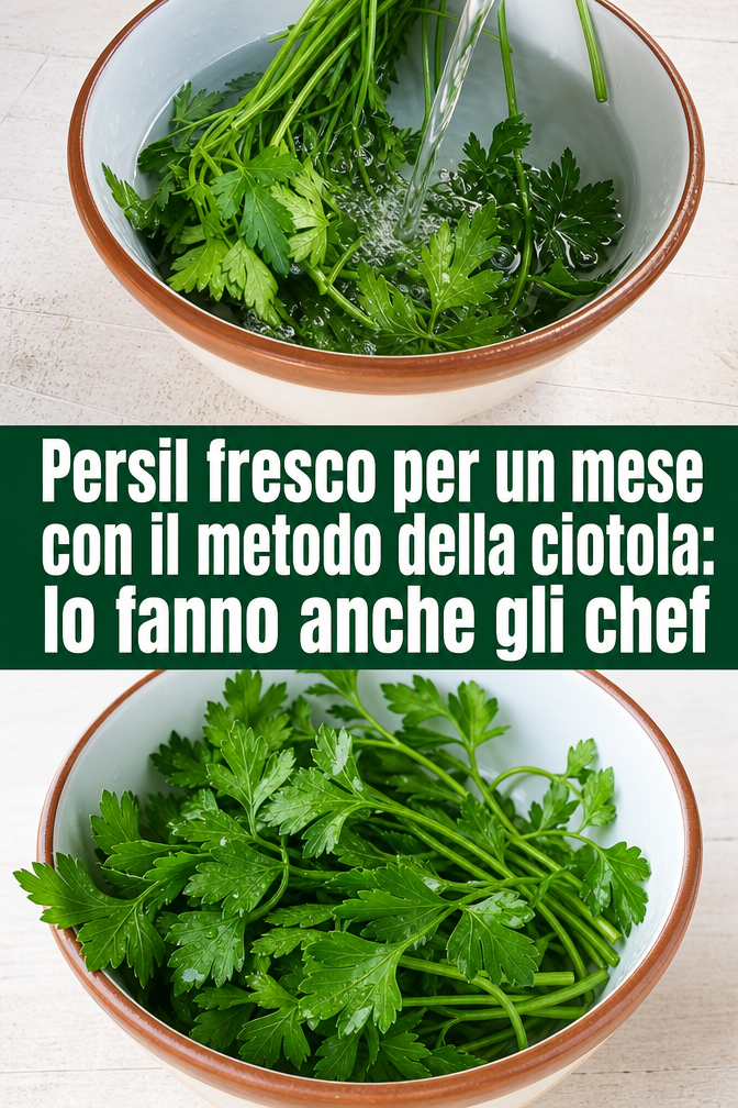 Persil fresco per un mese con il metodo della ciotola: lo fanno anche gli chef