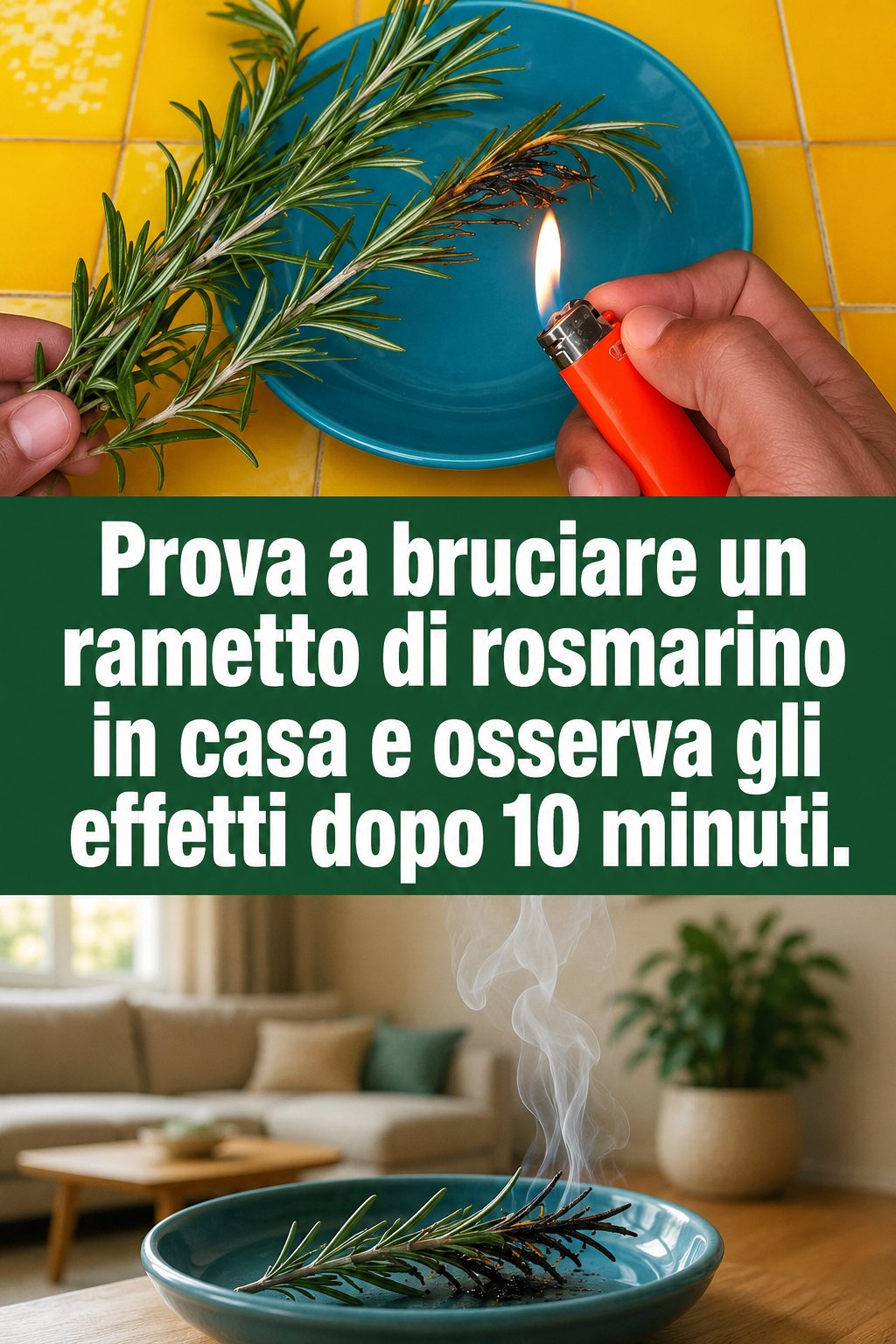 Prova a bruciare un rametto di rosmarino in casa e osserva gli effetti dopo 10 minuti.