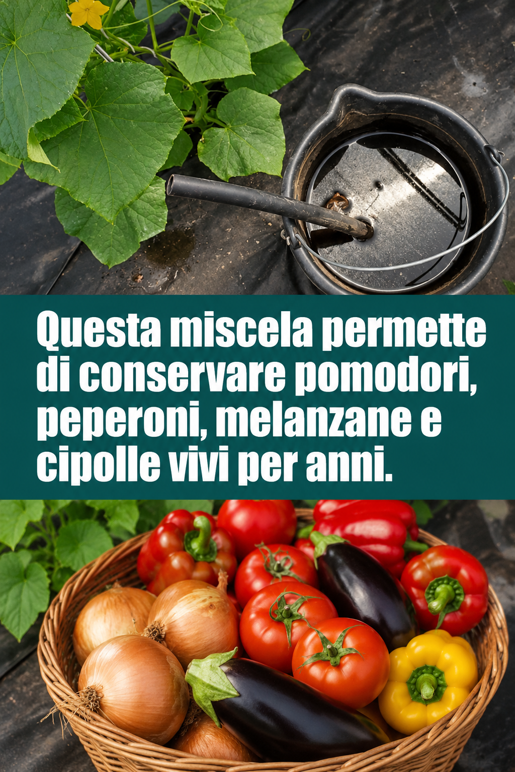 Questa miscela permette di conservare pomodori, peperoni, melanzane e cipolle vivi per anni.