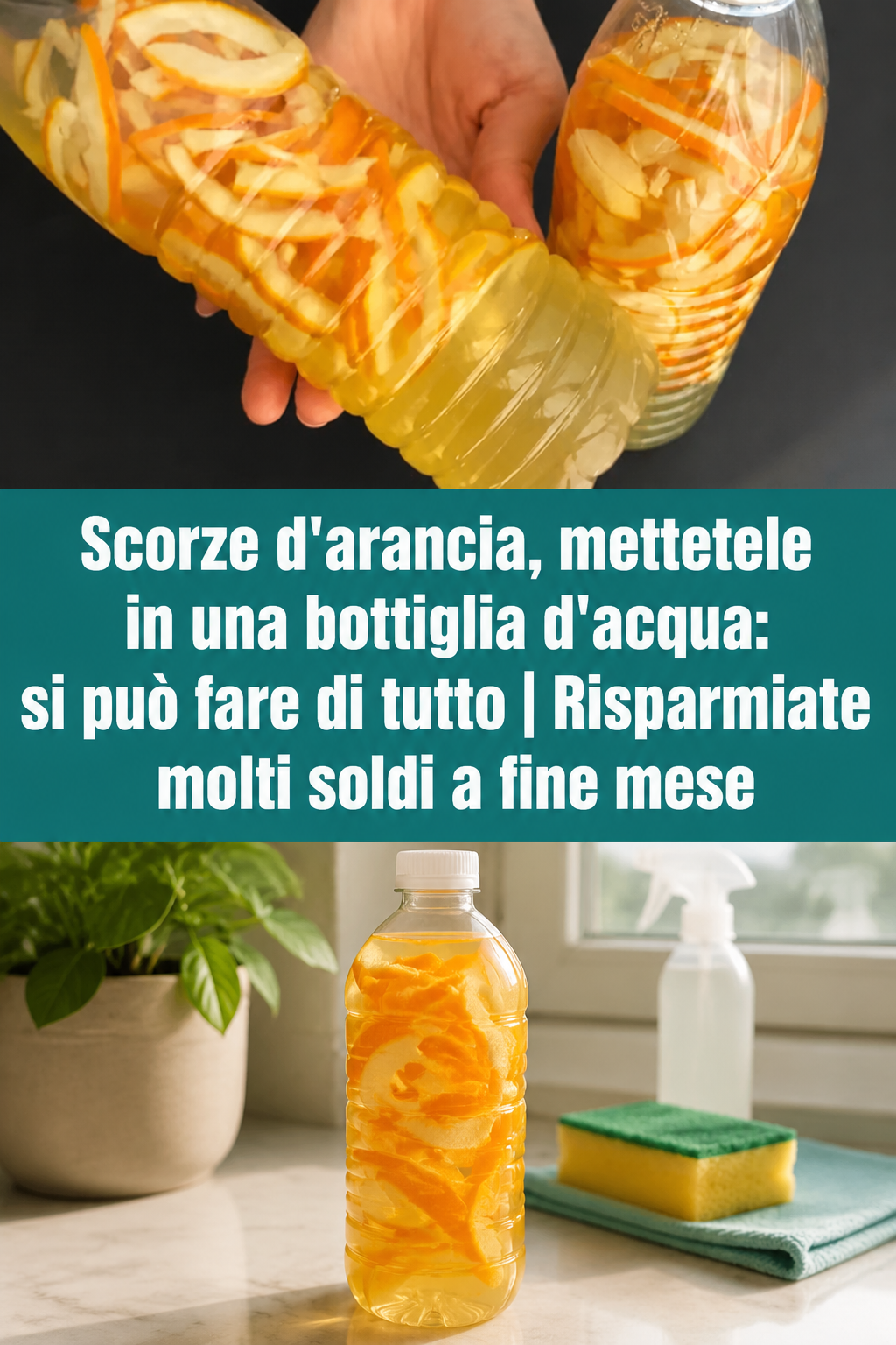 Scorze d’arancia, mettetele in una bottiglia d’acqua: si può fare di tutto | Risparmiate molti soldi a fine mese