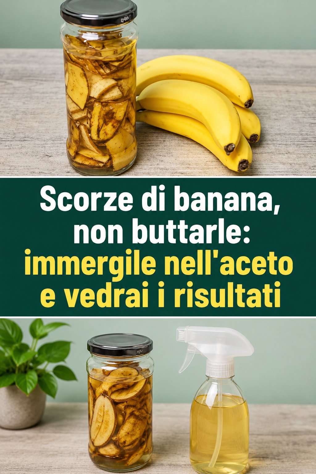 Scorze di banana, non buttarle: immergile nell’aceto e vedrai i risultati