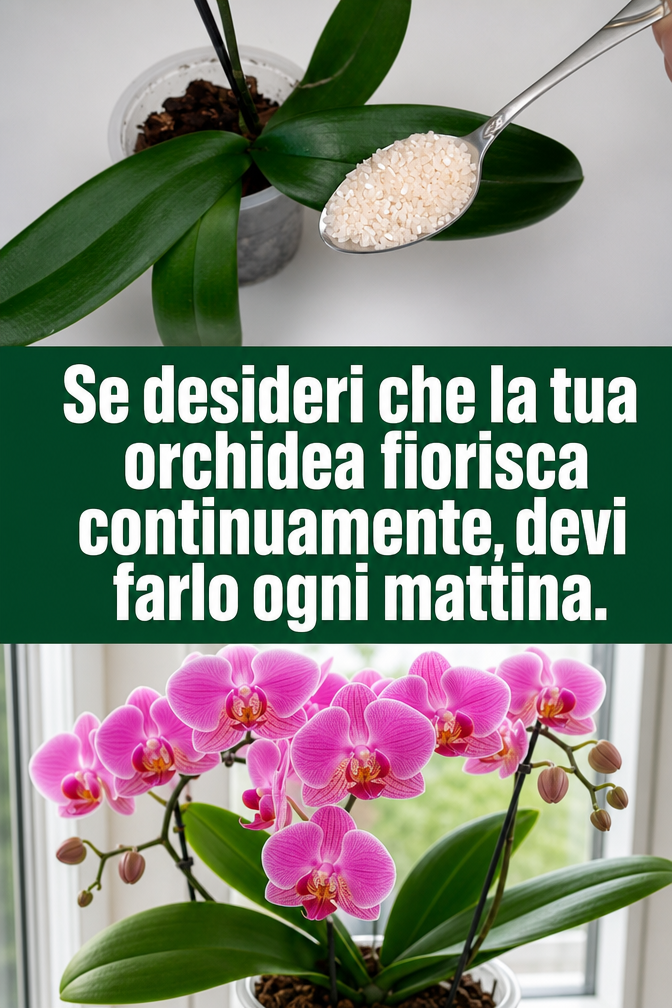 Se desideri che la tua orchidea fiorisca continuamente, devi farlo ogni mattina.